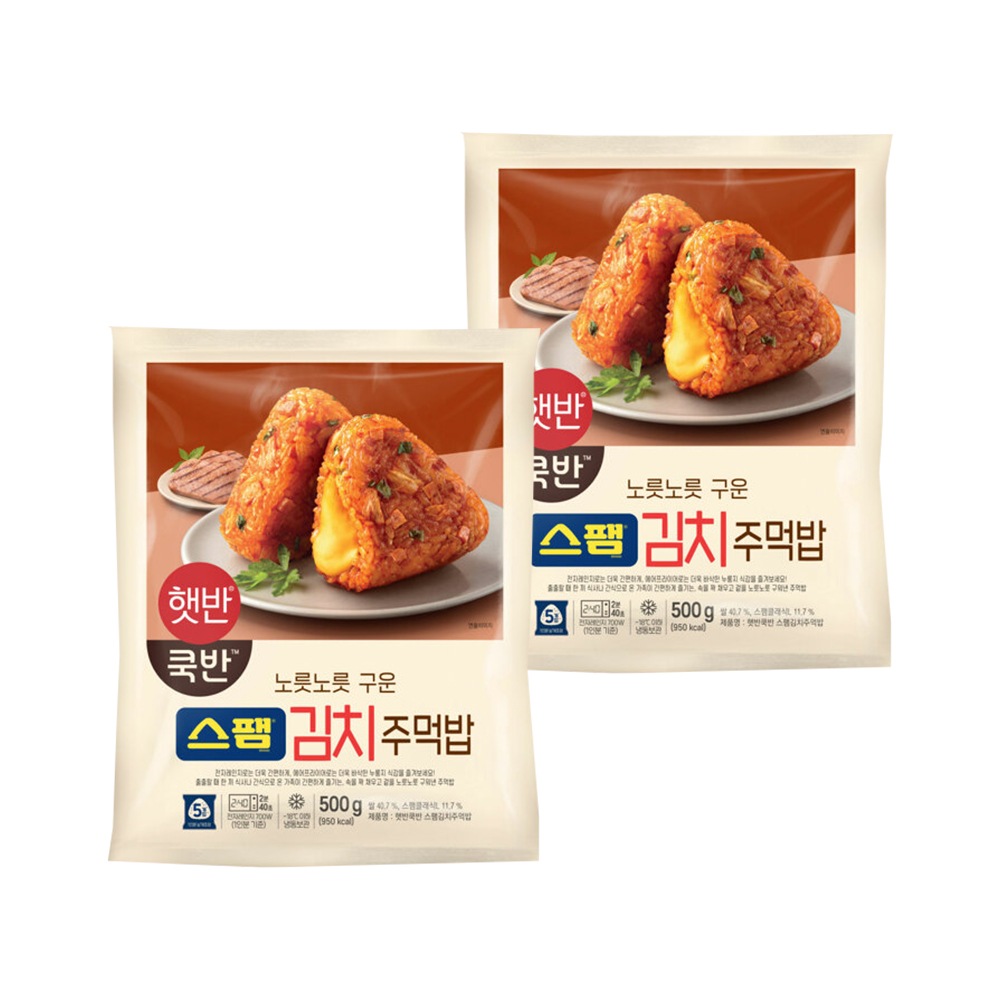 [CJ제일제당] 햇반/쿡반 스팸김치주먹밥 500g x 2개 | CJ제일제당 대한민국