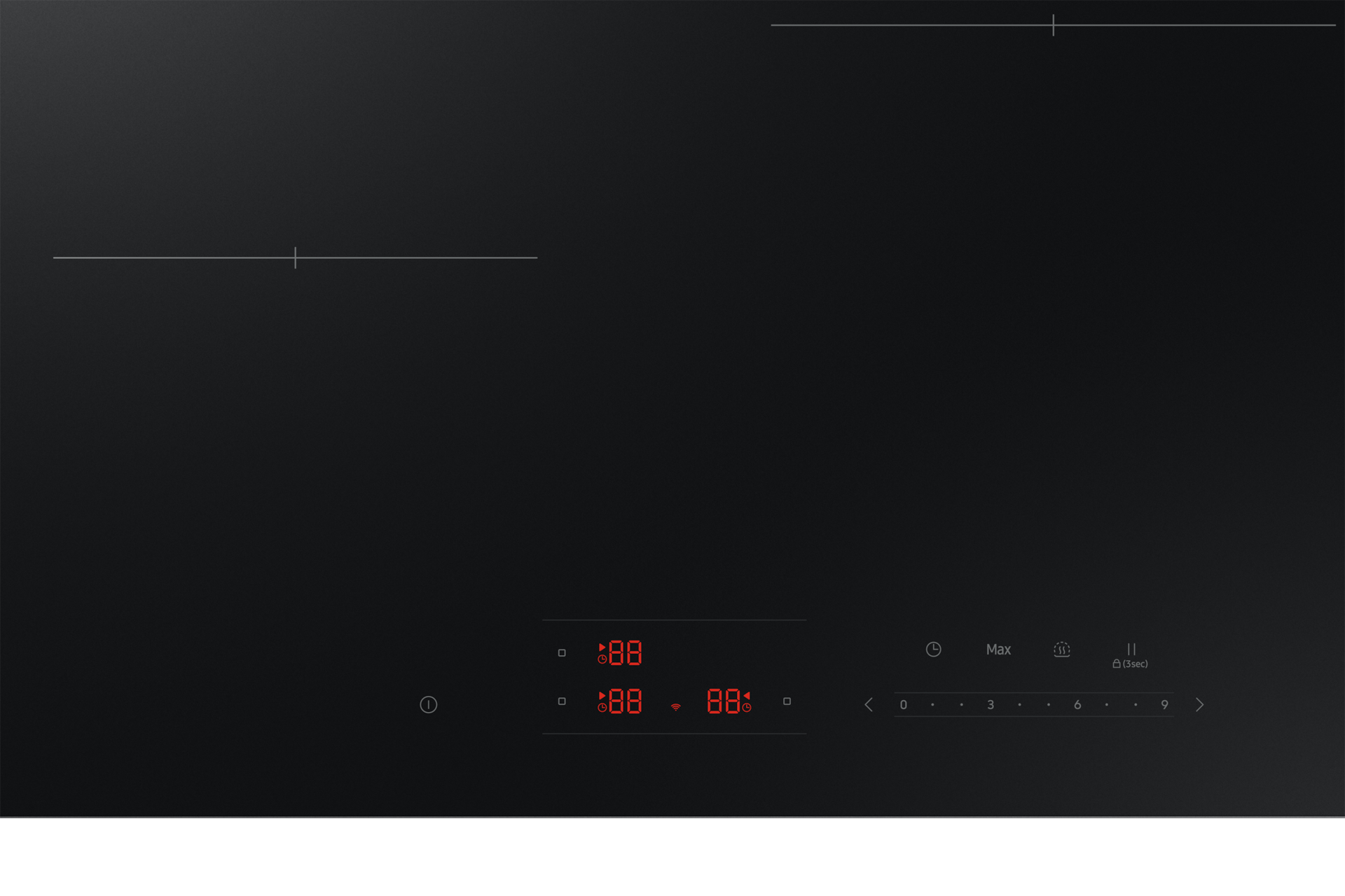 NZ63DB503CFT 새틴 블랙 BESPOKE 인덕션 조작부 확대 탑뷰