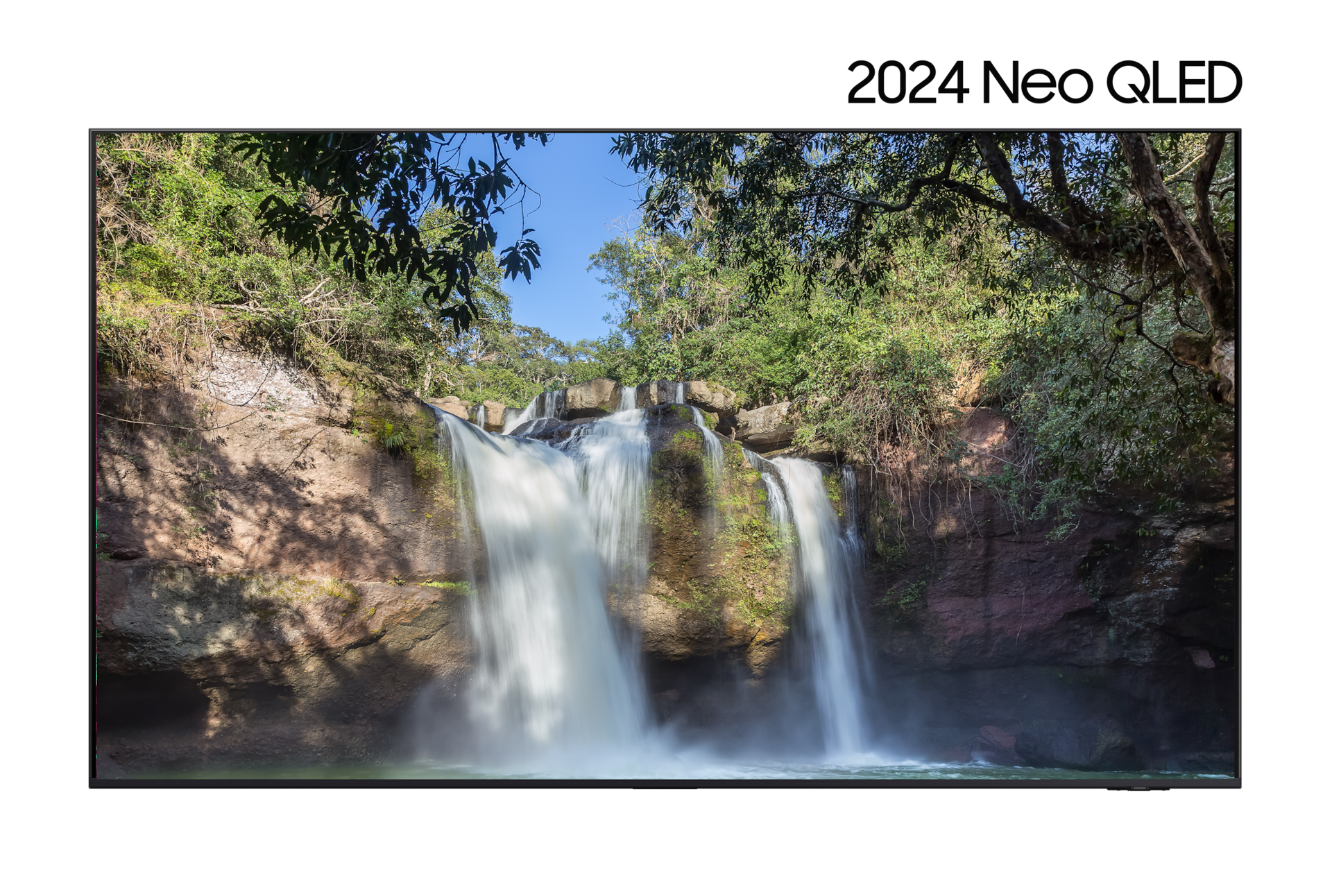 2024 Neo QLED 4K QND85 (138 cm) 풀 모션 슬림핏 벽걸이형 정면 이미지입니다. 
