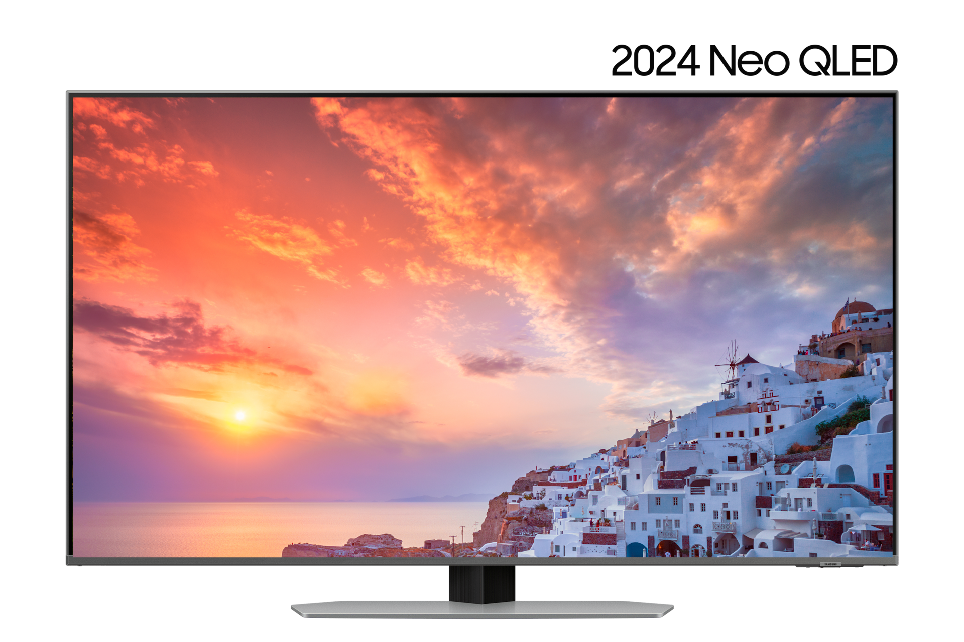 Neo QLED QND90 108 cm 스탠드형 정면 이미지입니다. 