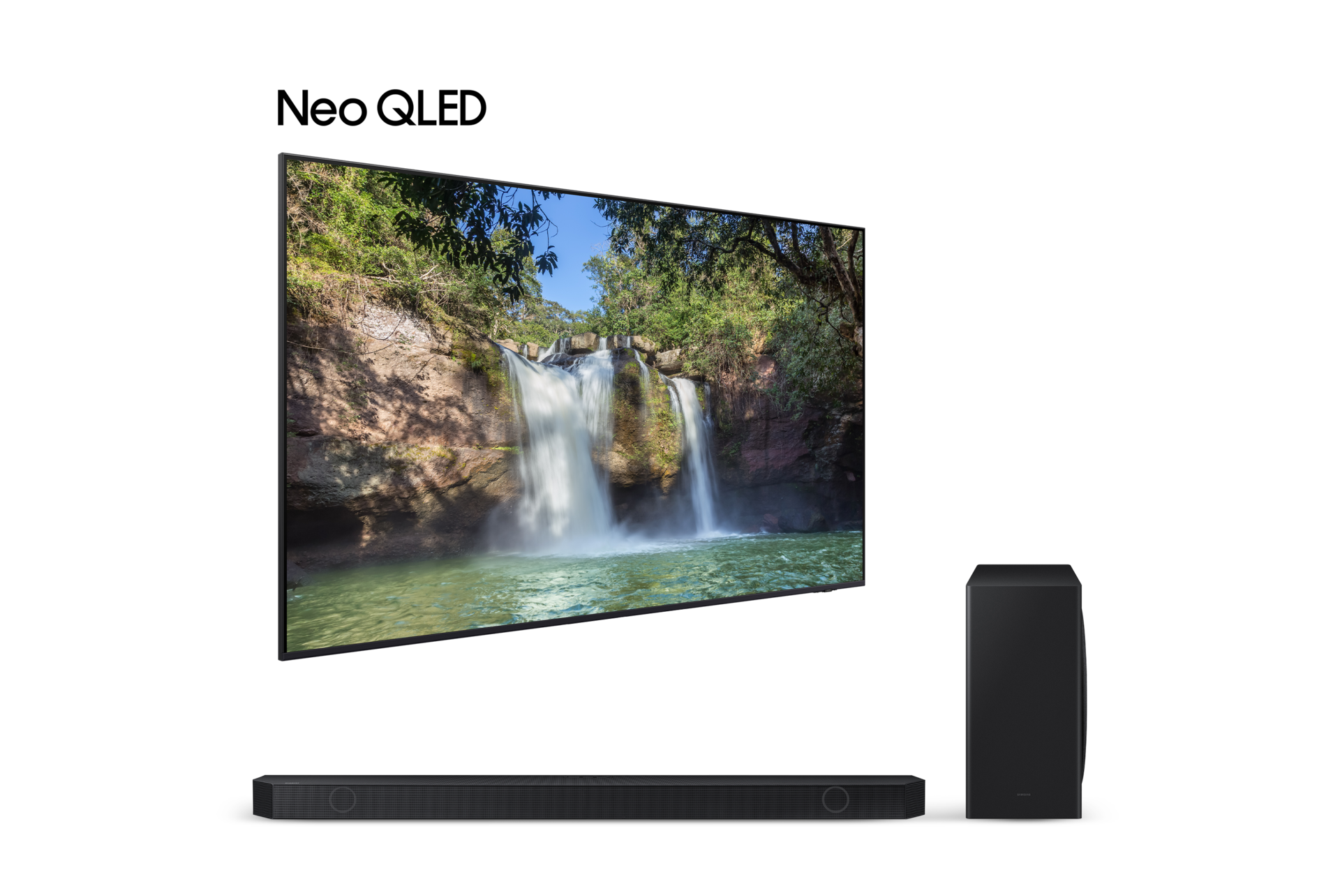 2024 Neo QLED QND85 (163 cm) 풀 모션 슬림핏 벽걸이형 + 5.1.2 ch 사운드바 Q800D 페어 이미지