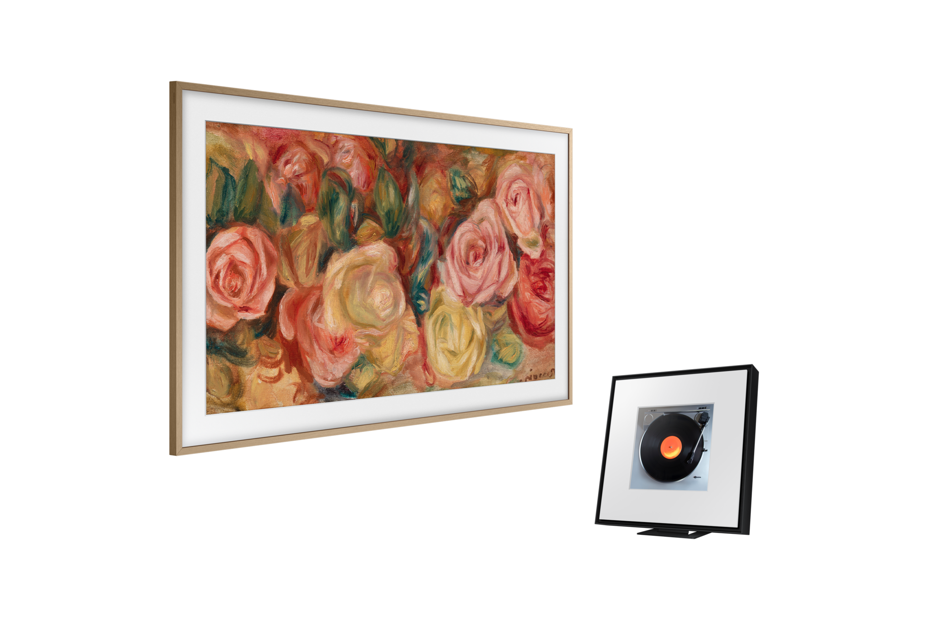 2024 The Frame (214 cm) 플랫 티크 베젤 + 뮤직 프레임 LS60D 페어 이미지