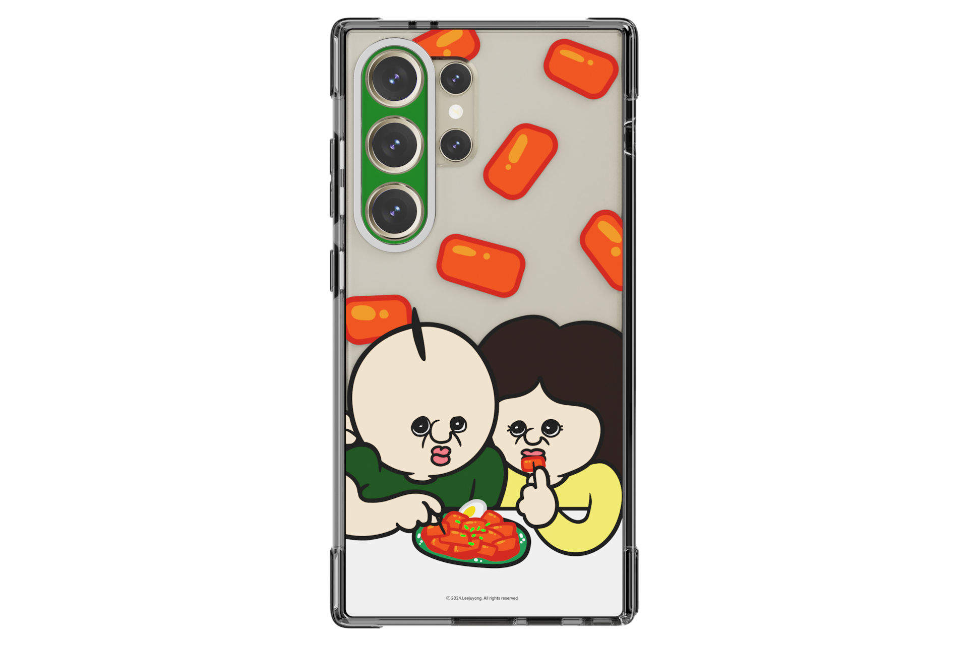 갤럭시 S24 Ultra 빵빵이의 일상 버라이어티 케이스 (그린) 장착한 정면 이미지