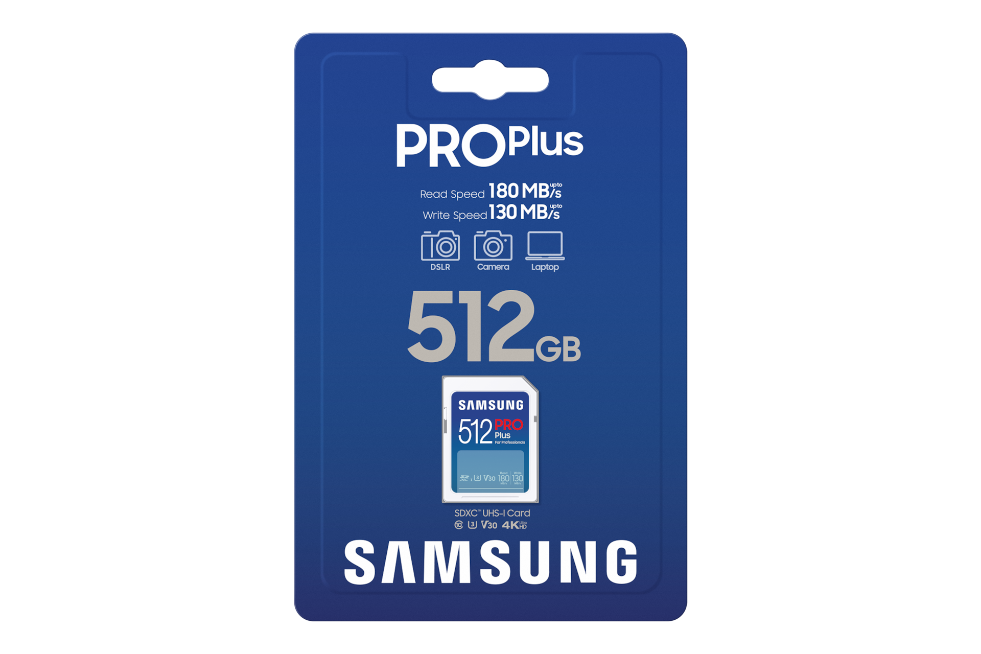 SD 메모리카드 PRO Plus 512 GB (블루) 박스 정면 이미지