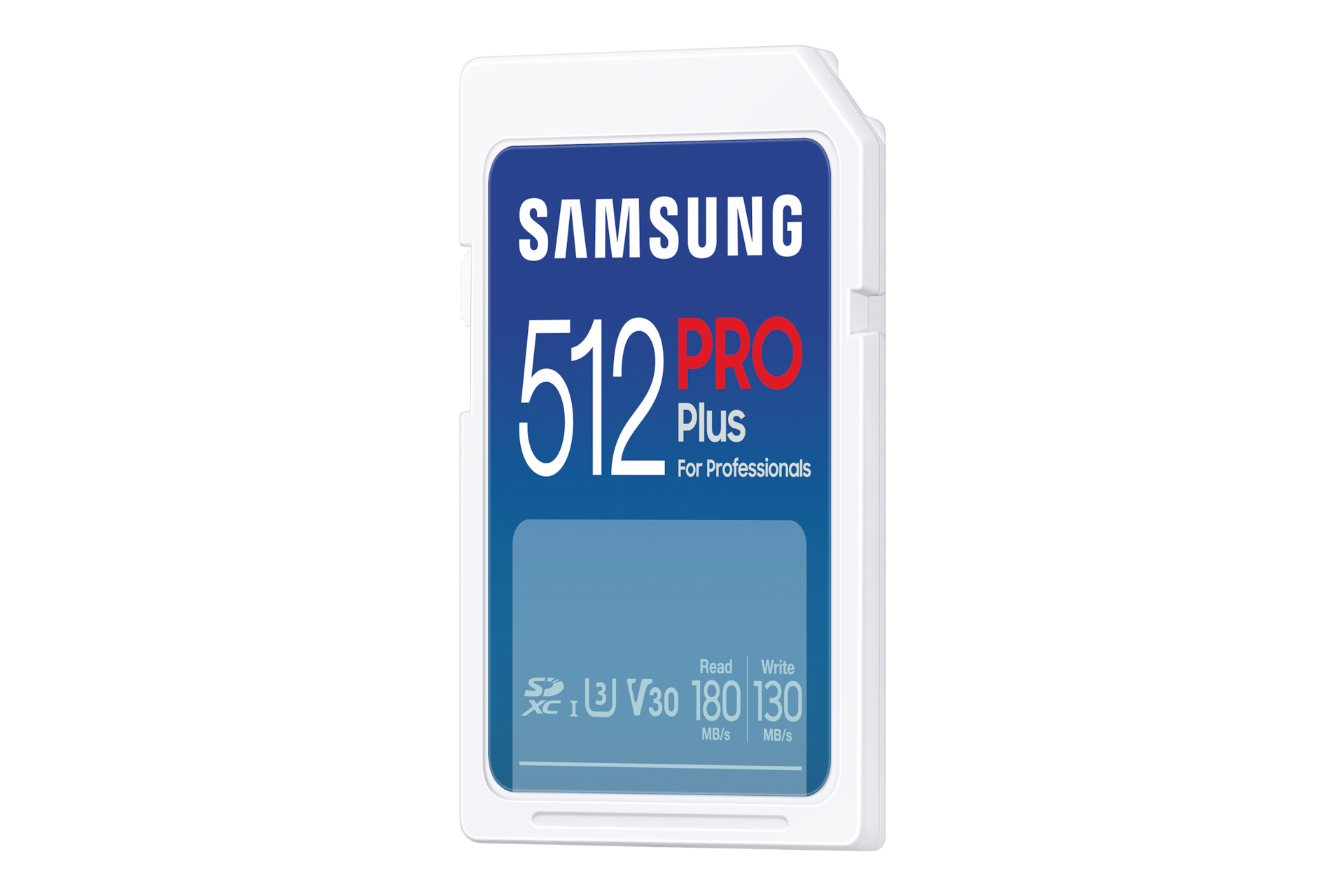 SD 메모리카드 PRO Plus 512 GB (블루) 왼쪽으로 40도 돌아간 정면 이미지