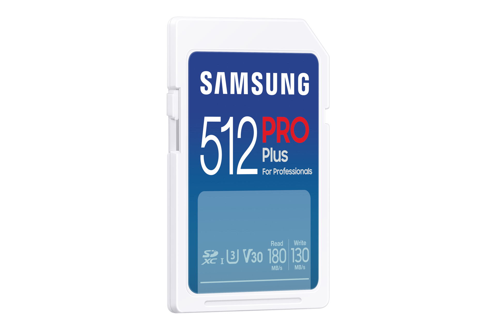 SD 메모리카드 PRO Plus 512 GB (블루) 오른쪽으로 40도 돌아간 정면 이미지