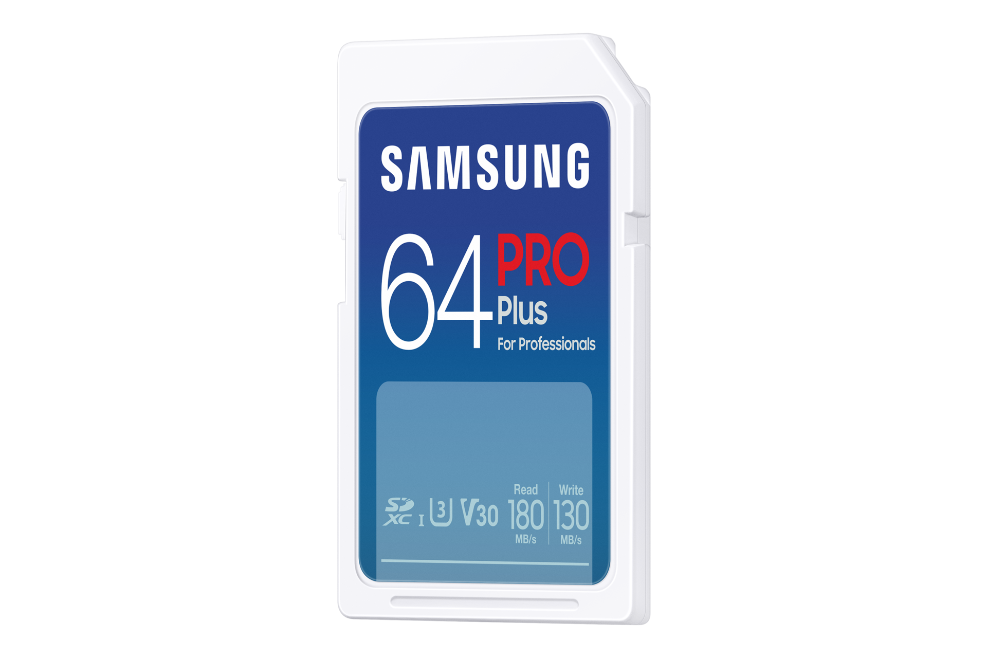 SD 메모리카드 PRO Plus 64 GB (블루) 왼쪽으로 40도 돌아간 정면 이미지