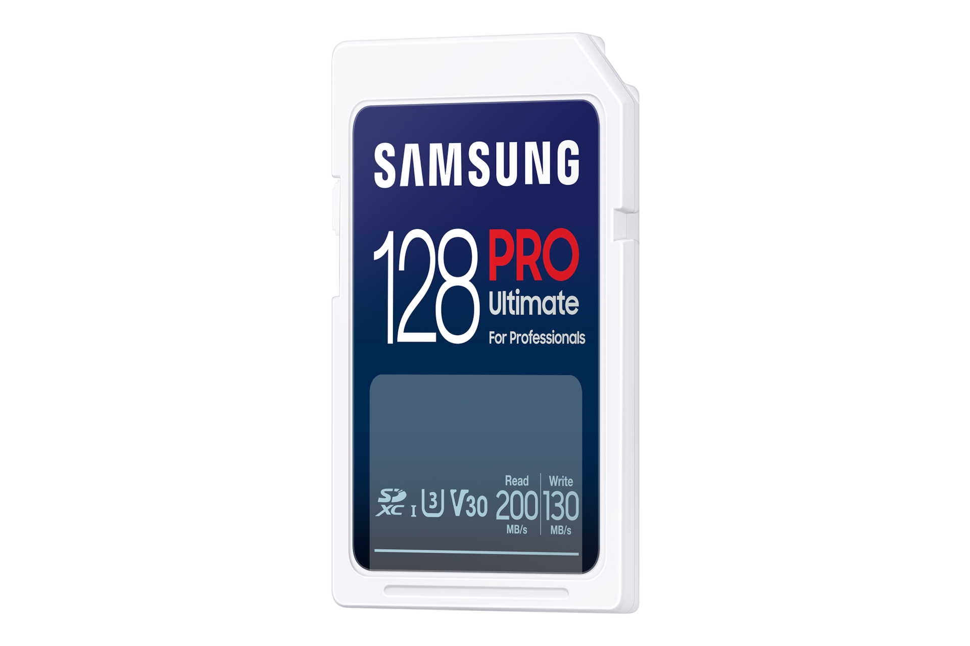 SD 메모리카드 PRO Ultimate 128 GB (블루) 왼쪽으로 40도 돌아간 정면 이미지
