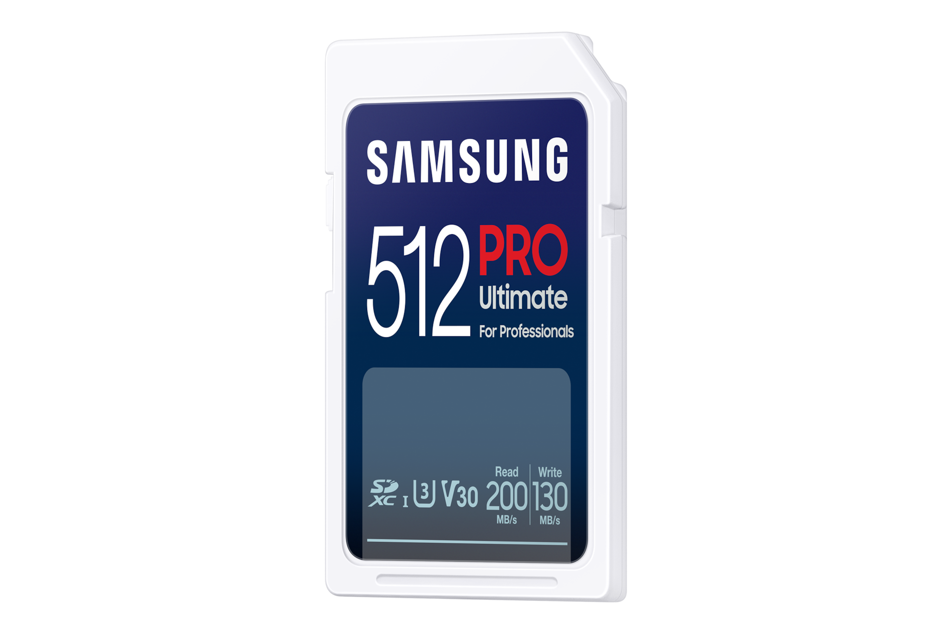 SD 메모리카드 PRO Ultimate 512 GB (블루) 왼쪽으로 40도 돌아간 정면 이미지