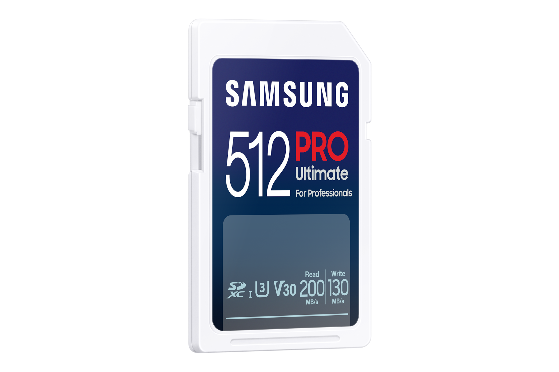 SD 메모리카드 PRO Ultimate 512 GB (블루) 오른쪽으로 40도 돌아간 정면 이미지