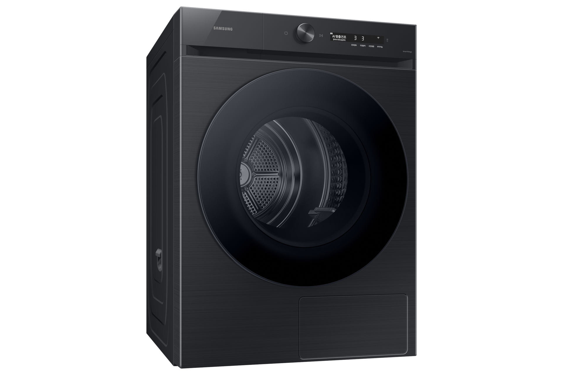 Bespoke AI 건조기 17kg (올인원컨트롤)+상단 설치 키트 블랙캐비어 건조기 죄측 15도