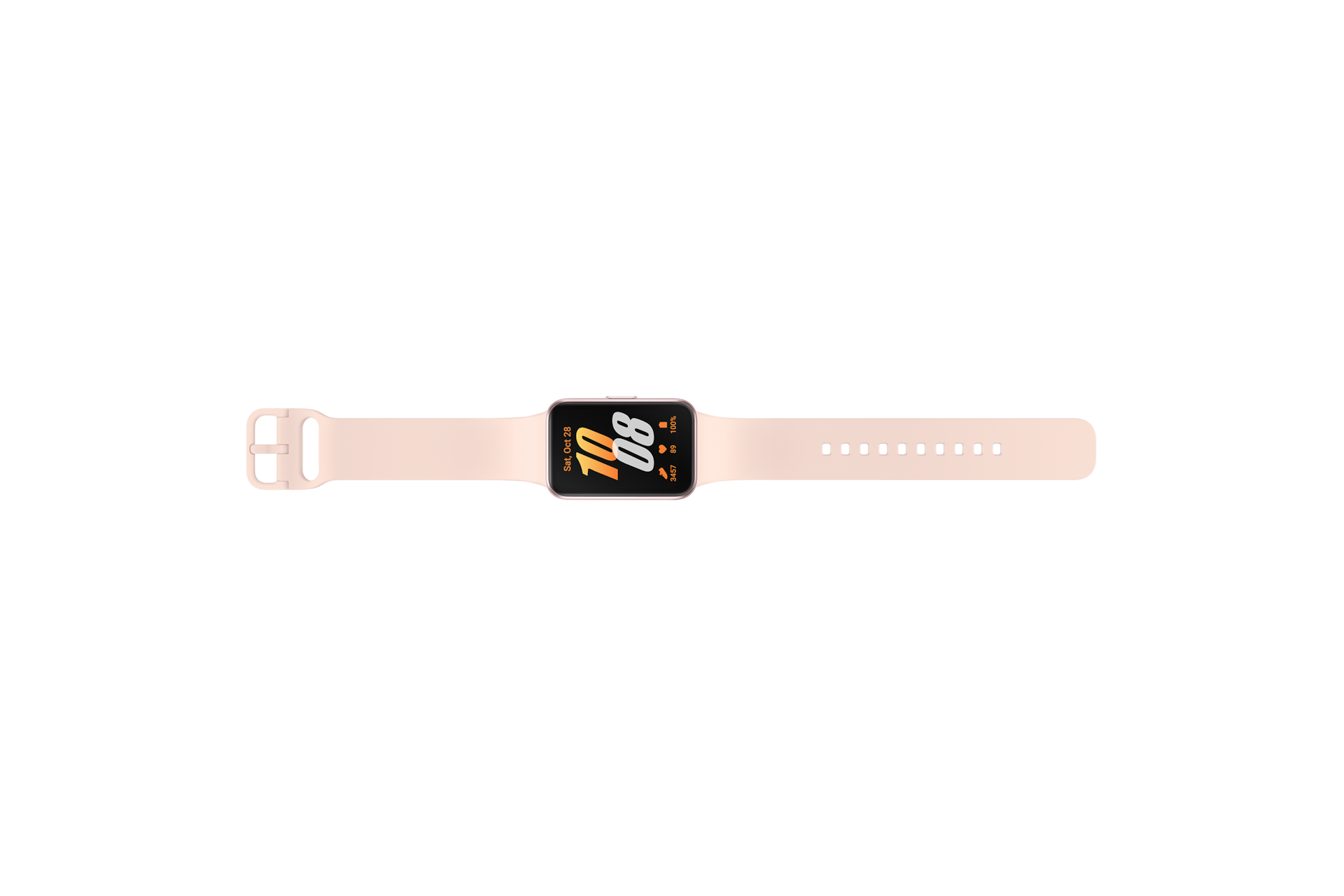 갤럭시 핏3 핑크 골드 스트랩 펼진 윗면