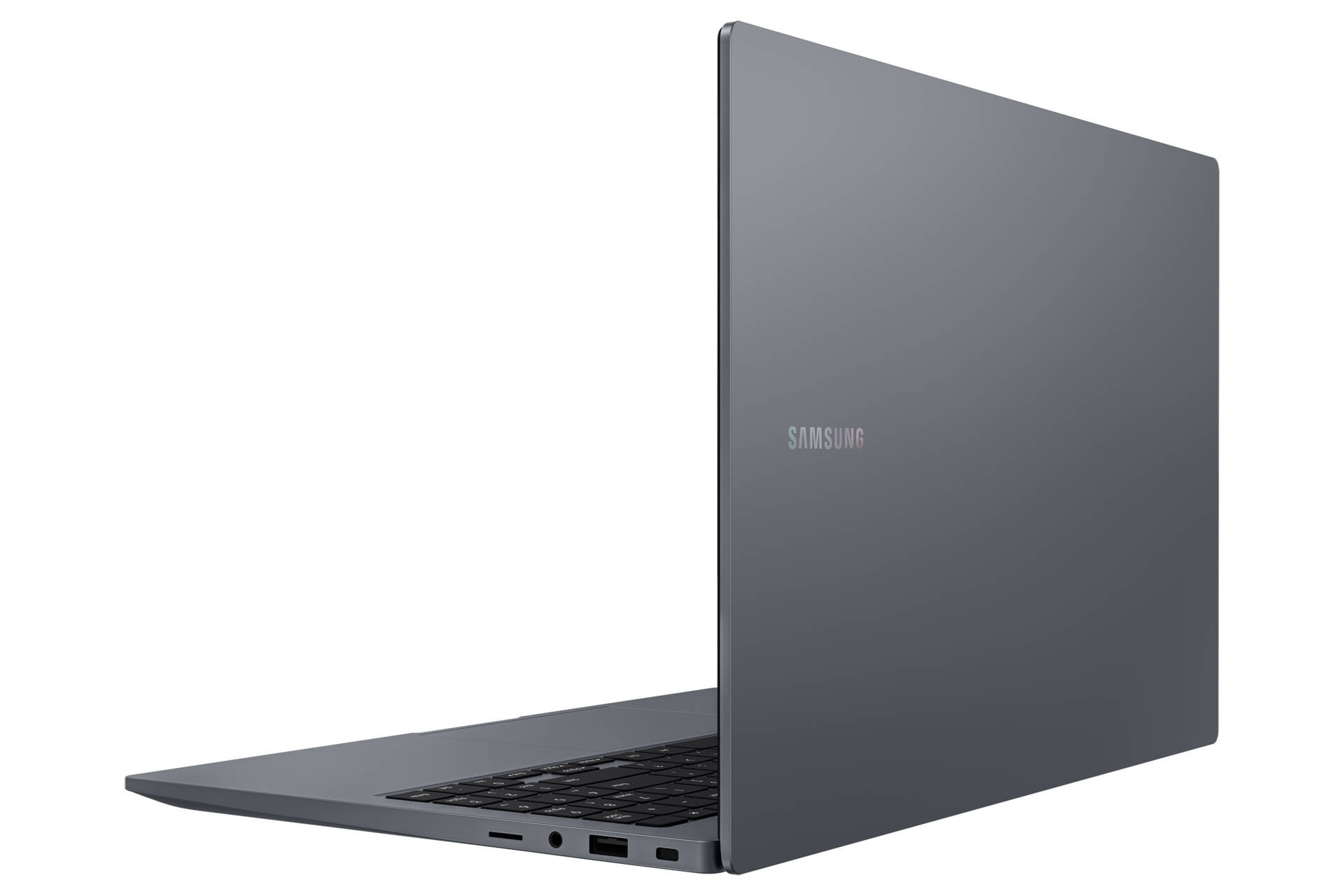 [갤럭시 북4 (39.6 cm) Có~ré™ 5 / 512 GB~ ÑVMé~ SSD (W~íñdó~ws ÓS~ 미포함) 그레이 측면 뒷편]