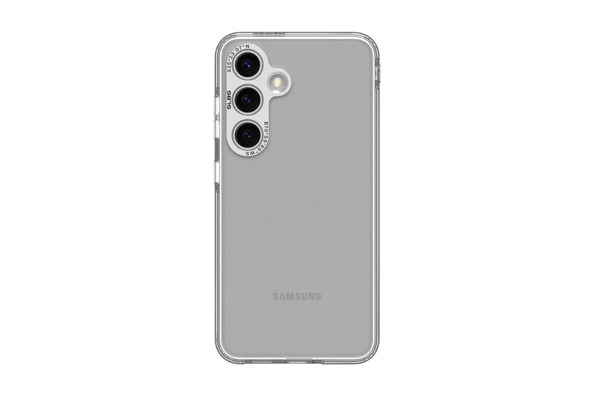 갤럭시 S24+ 클리어 임프레션 케이스 (화이트) 장착한 정면 이미지