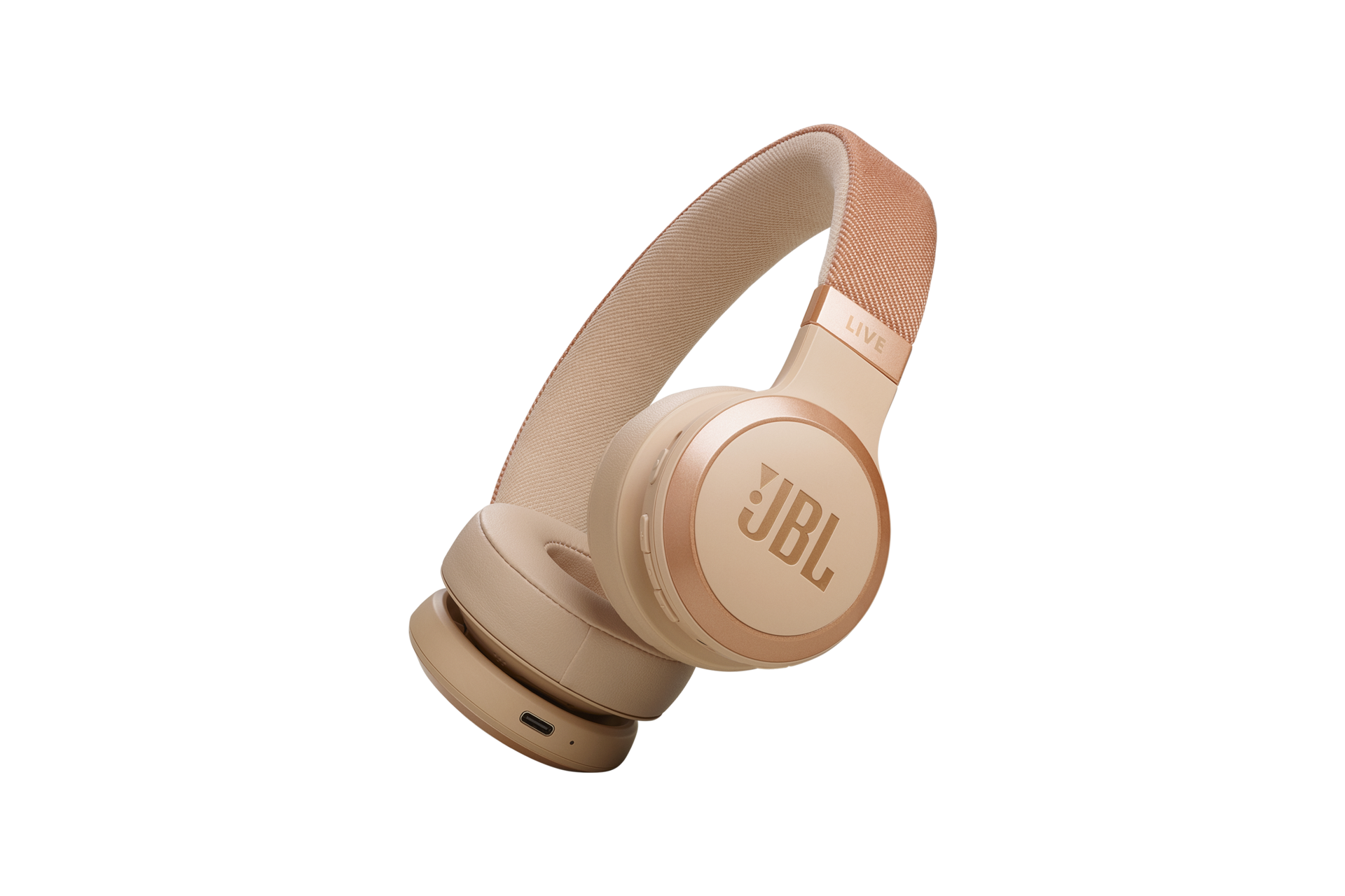 JBL LIVE 670NC 무선 온이어 헤드폰 핑크 측면 30도