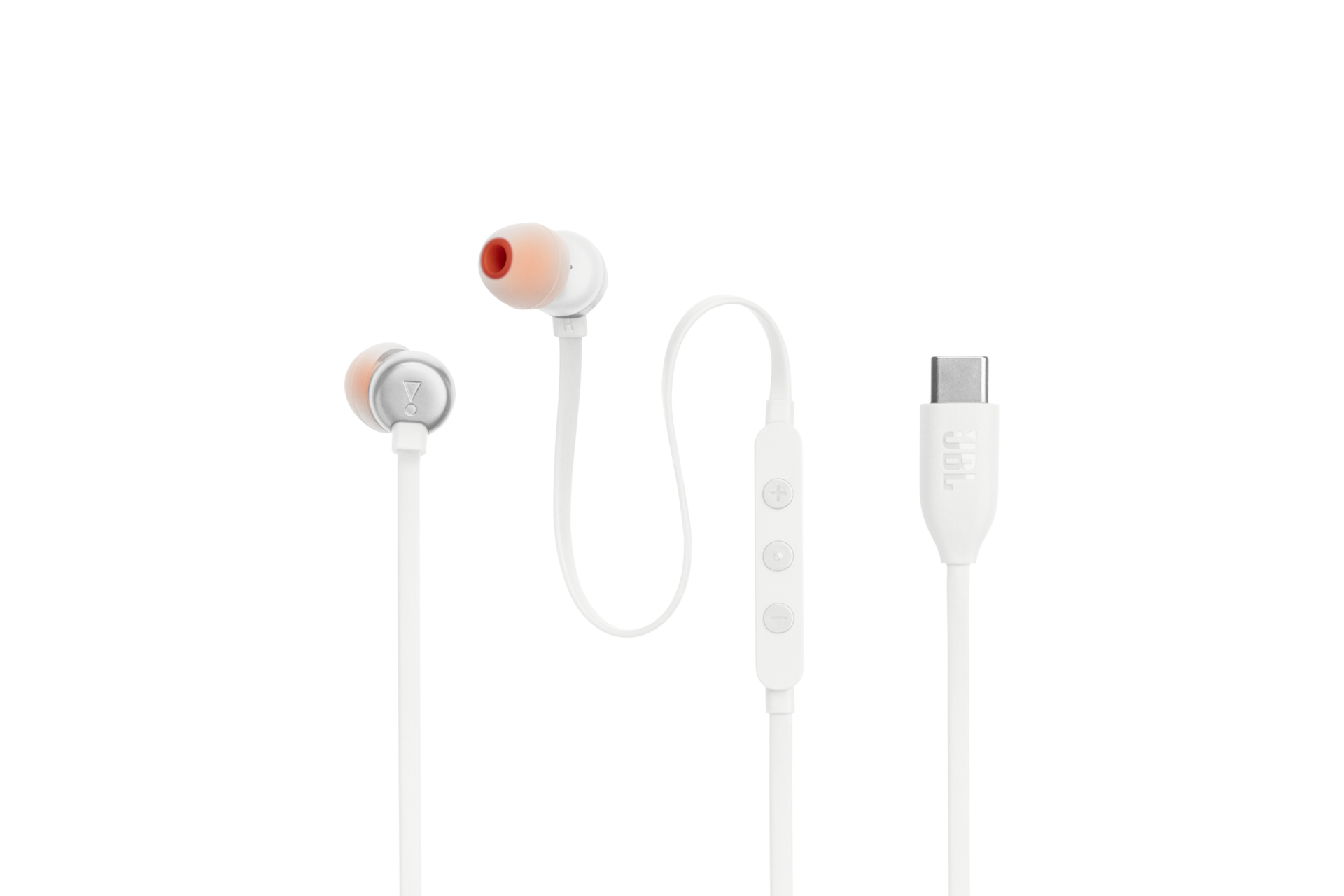 JBL TUNE 310C USB-C 유선 이어폰 (화이트) 버튼 + USB-C 핀 2