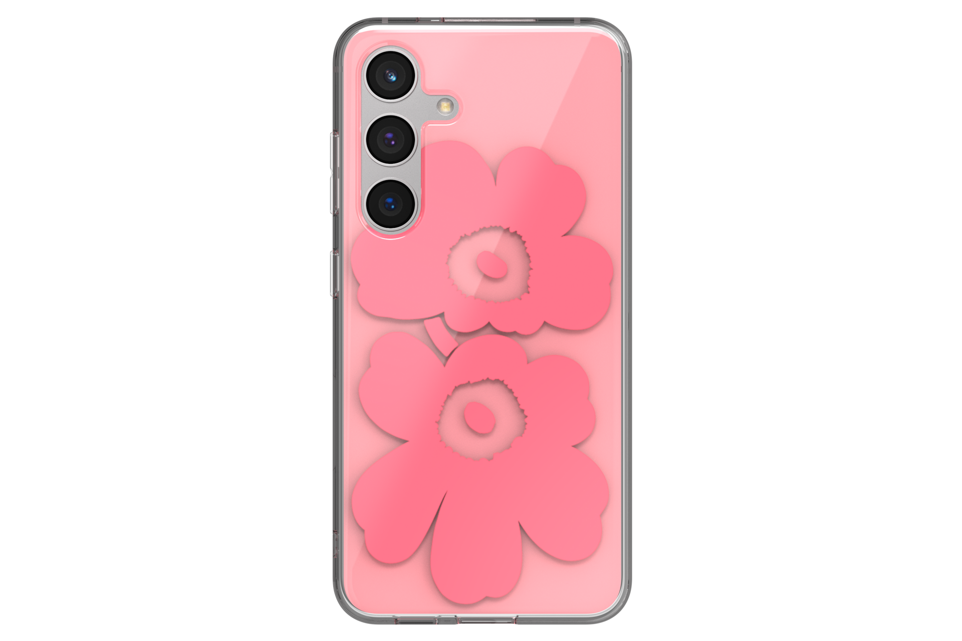 갤럭시 S24 우니꼬 듀얼 레이어 케이스 (핑크) 장착한 정면 이미지