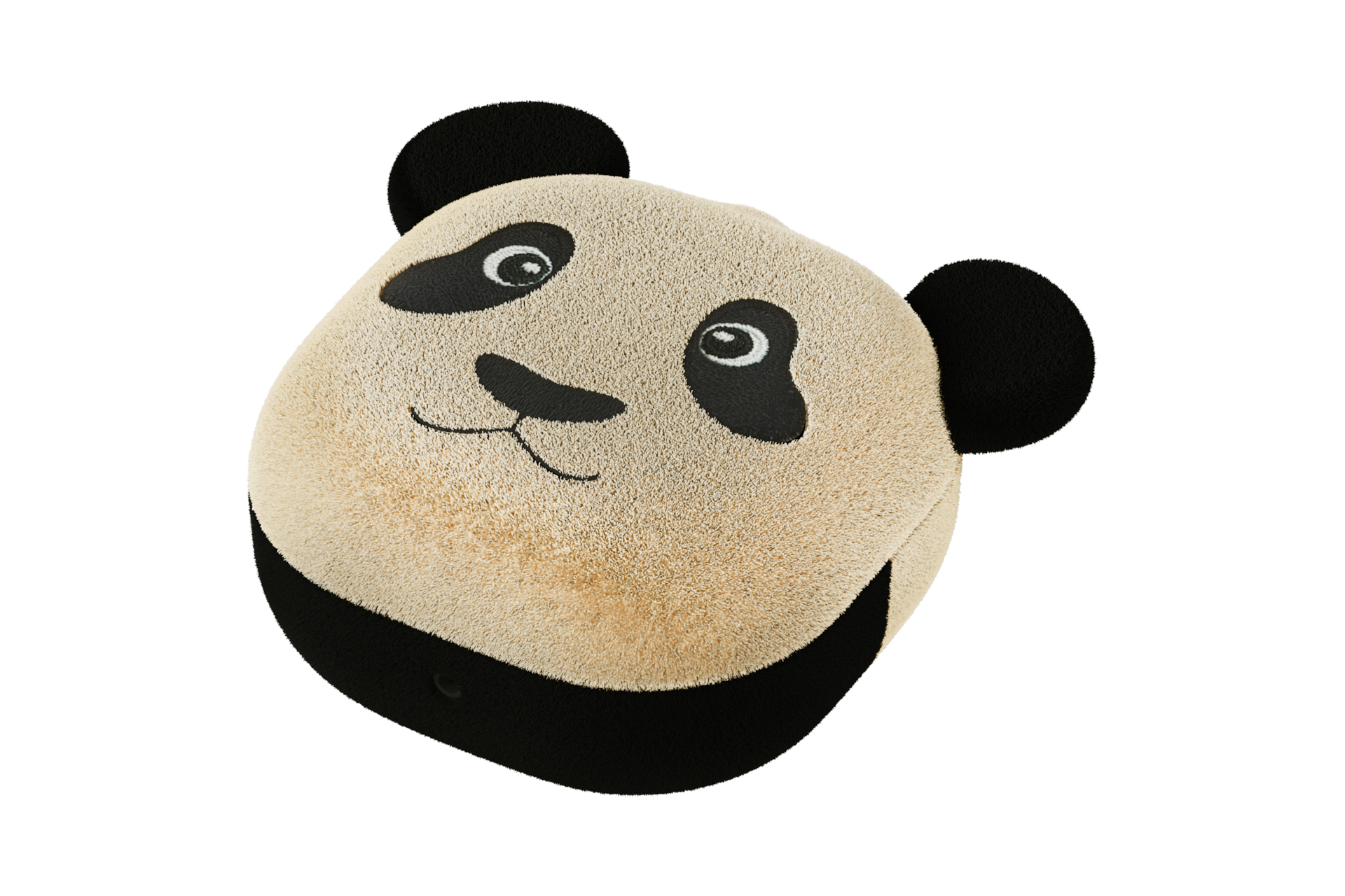 갤럭시 버즈 푸바오 케이스 (베이지) 바닥에 눕힌 후 오른쪽 하단 위에서 내려본 이미지