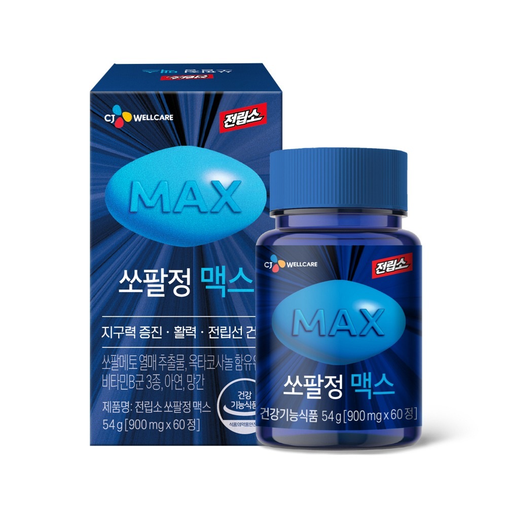 [cj웰케어] 전립소 쏘팔정 맥스 900mg 60정 1개월분 웰케어 대한민국