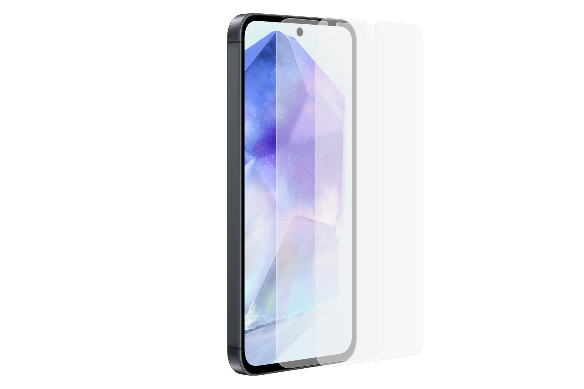 갤럭시 퀀텀5 스크린 프로텍터 (투명) 단말에 장착하는 이미지 