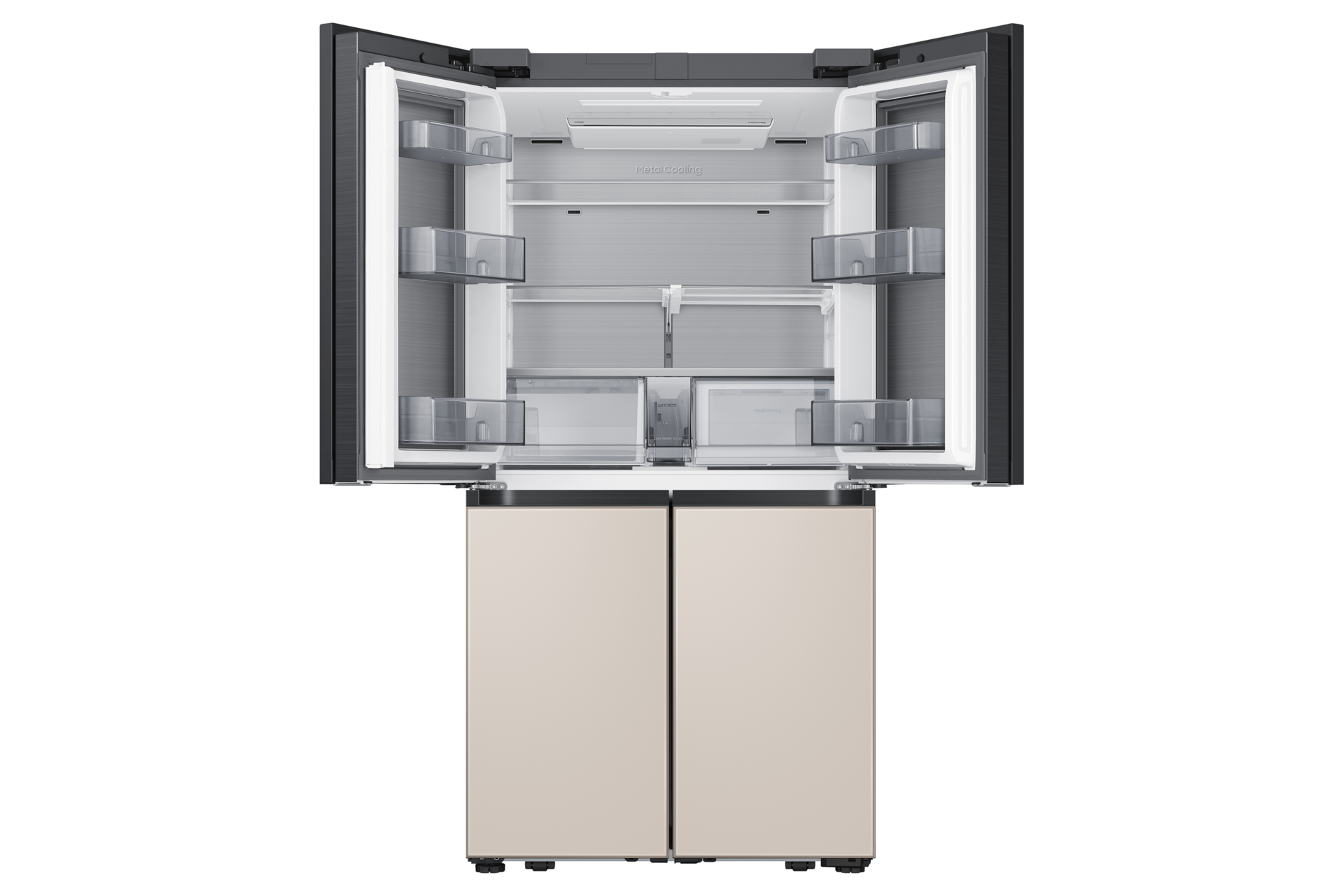 BESPOKE AI 하이브리드 4도어 871L (빅아이스/큐브) 새틴 화이트+새틴 베이지 다섯번째 이미지