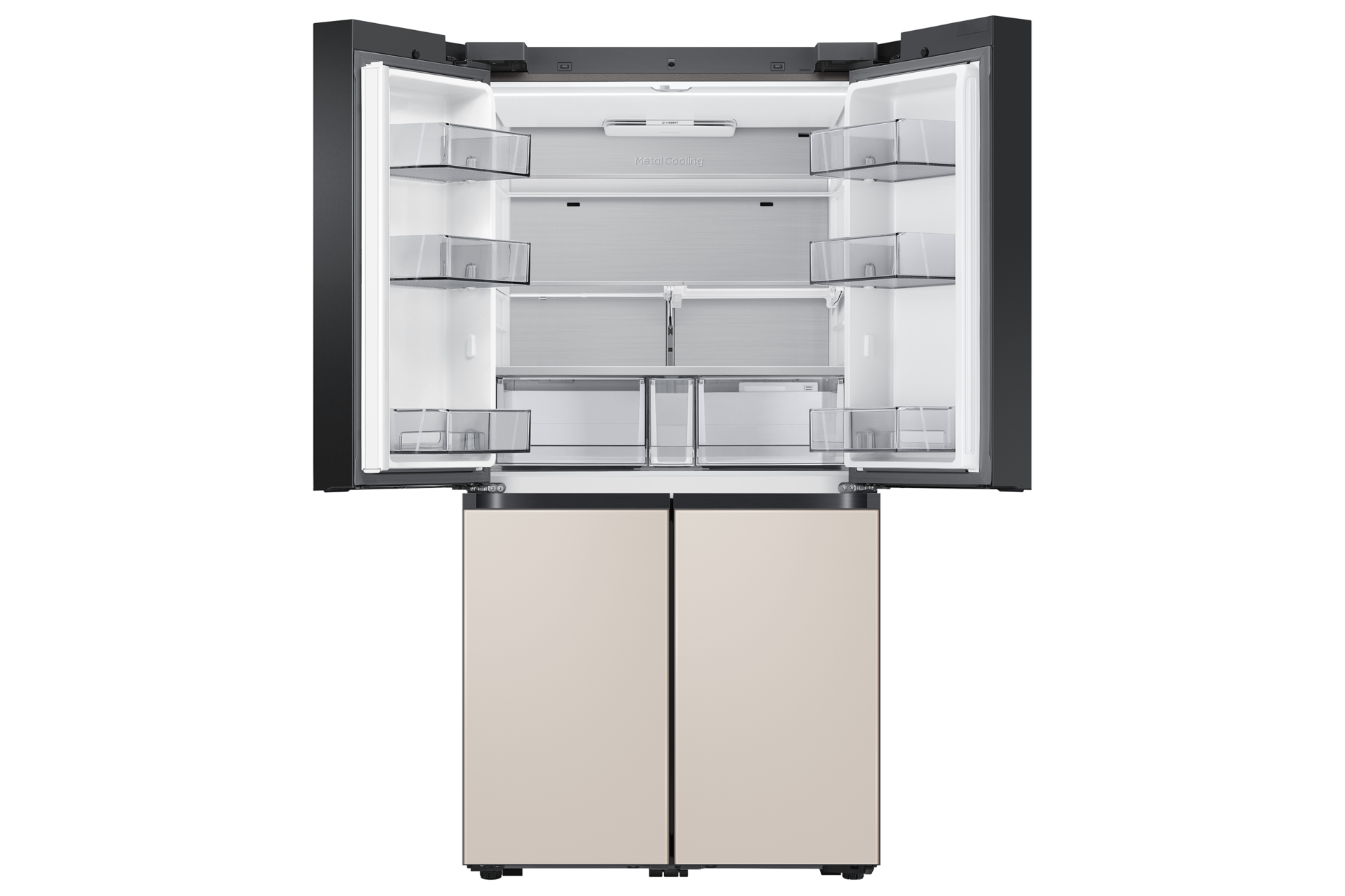 BESPOKE AI 패밀리허브 861 L 우측 상칸 글램 화이트+좌측 상칸 새틴 화이트+하칸 새틴 베이지 네번째 이미지