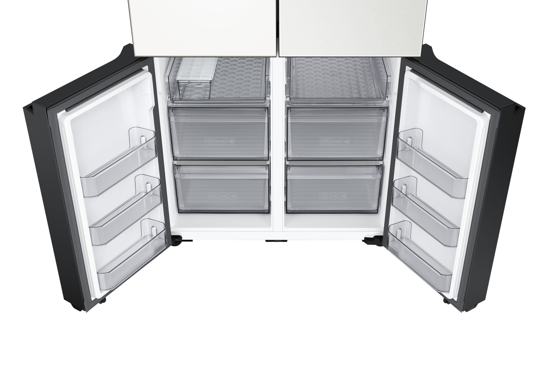 BESPOKE AI 패밀리허브 861 L 우측 상칸 글램 화이트+좌측 상칸 새틴 화이트+하칸 새틴 베이지 여섯번째 이미지