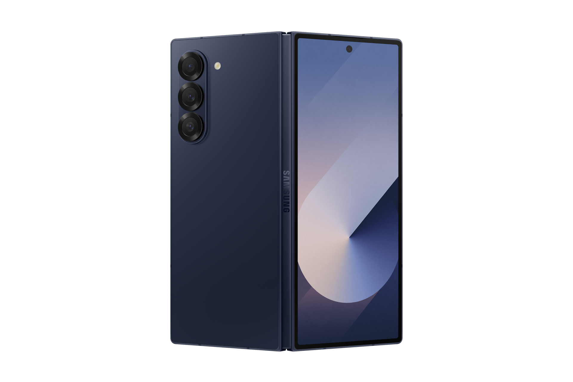 갤럭시 Z 폴드6 통신사폰 (SKT/KT/LG U+) 네이비 열린 뒷면 115도