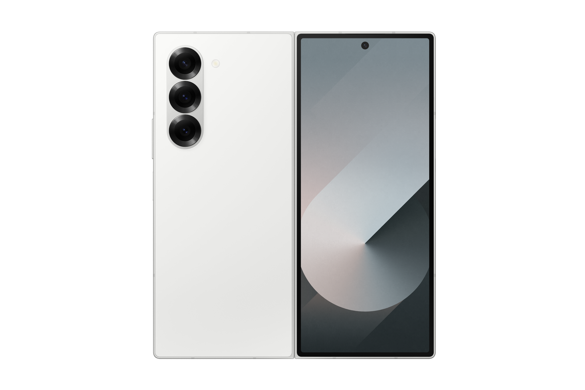 갤럭시 Z 폴드6 자급제 (삼성닷컴/삼성 강남 전용컬러) 화이트 닫힌 펼친 뒷면