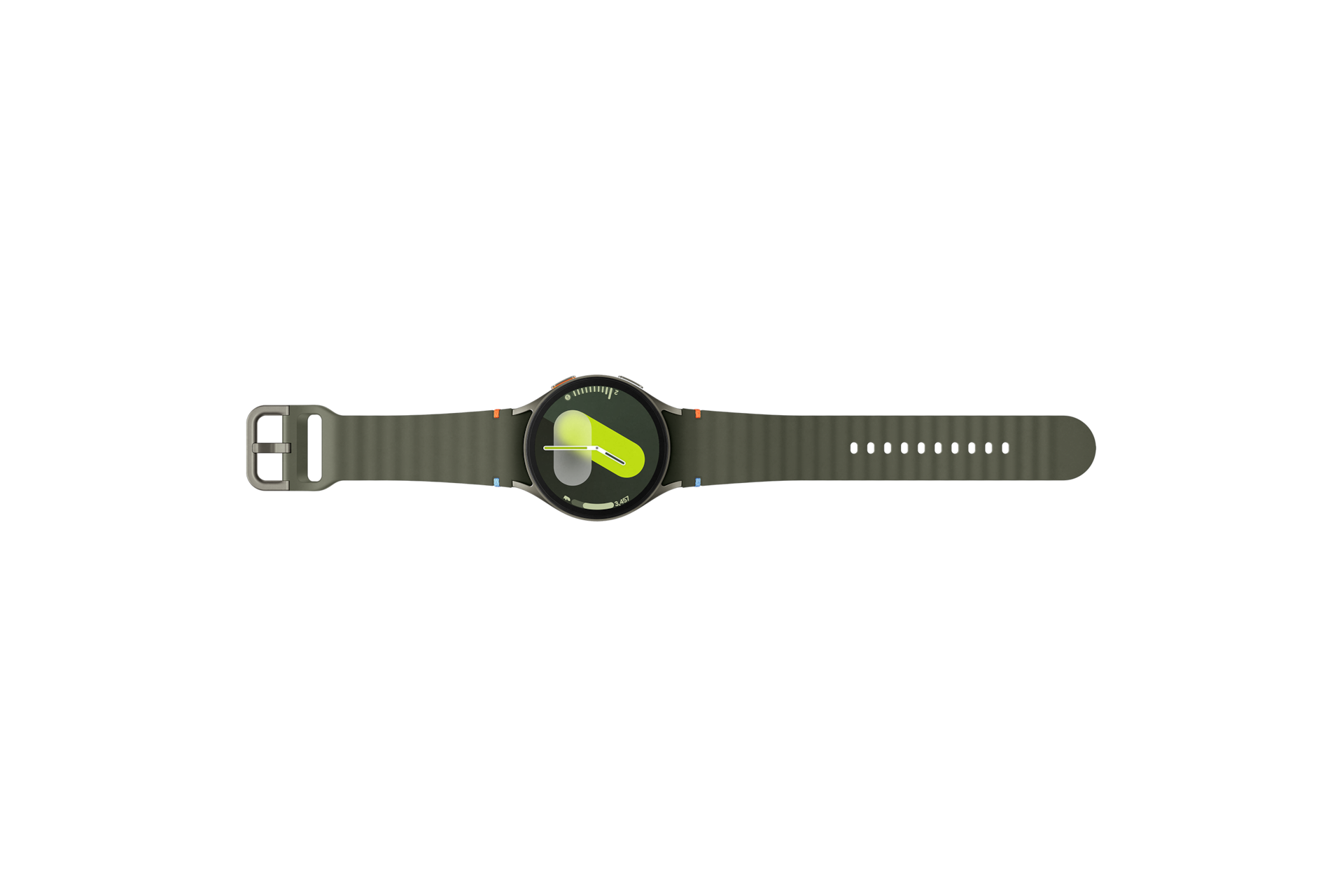 갤럭시 워치7 44 mm (블루투스) 그린 스트랩 펼친 윗면