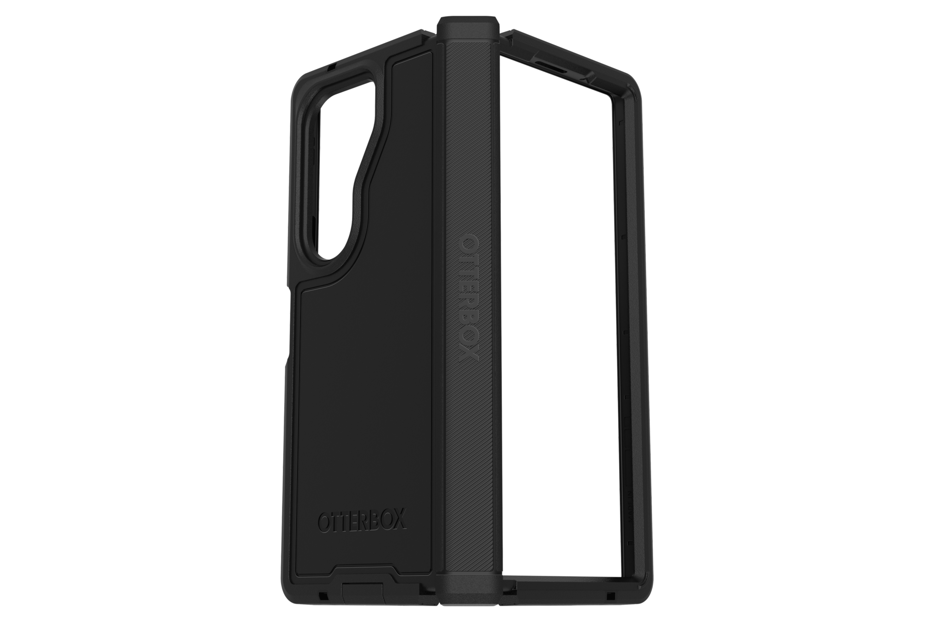 갤럭시 Z 폴드6 오터박스 디펜더 엑스티 케이스 (블랙) 90 도 정도 접은 정면 이미지