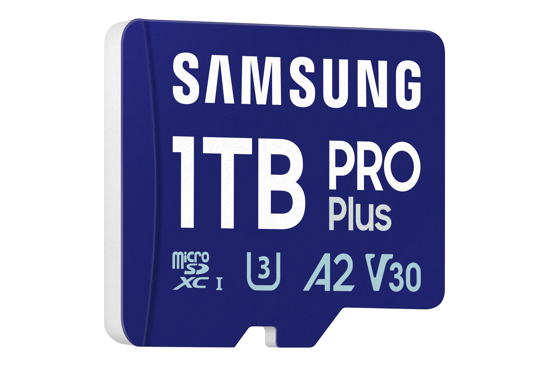 마이크로SD 메모리카드 PRO Plus with Card Reader 1 TB (블루) 오른쪽으로 30도 돌아간 정면 이미지