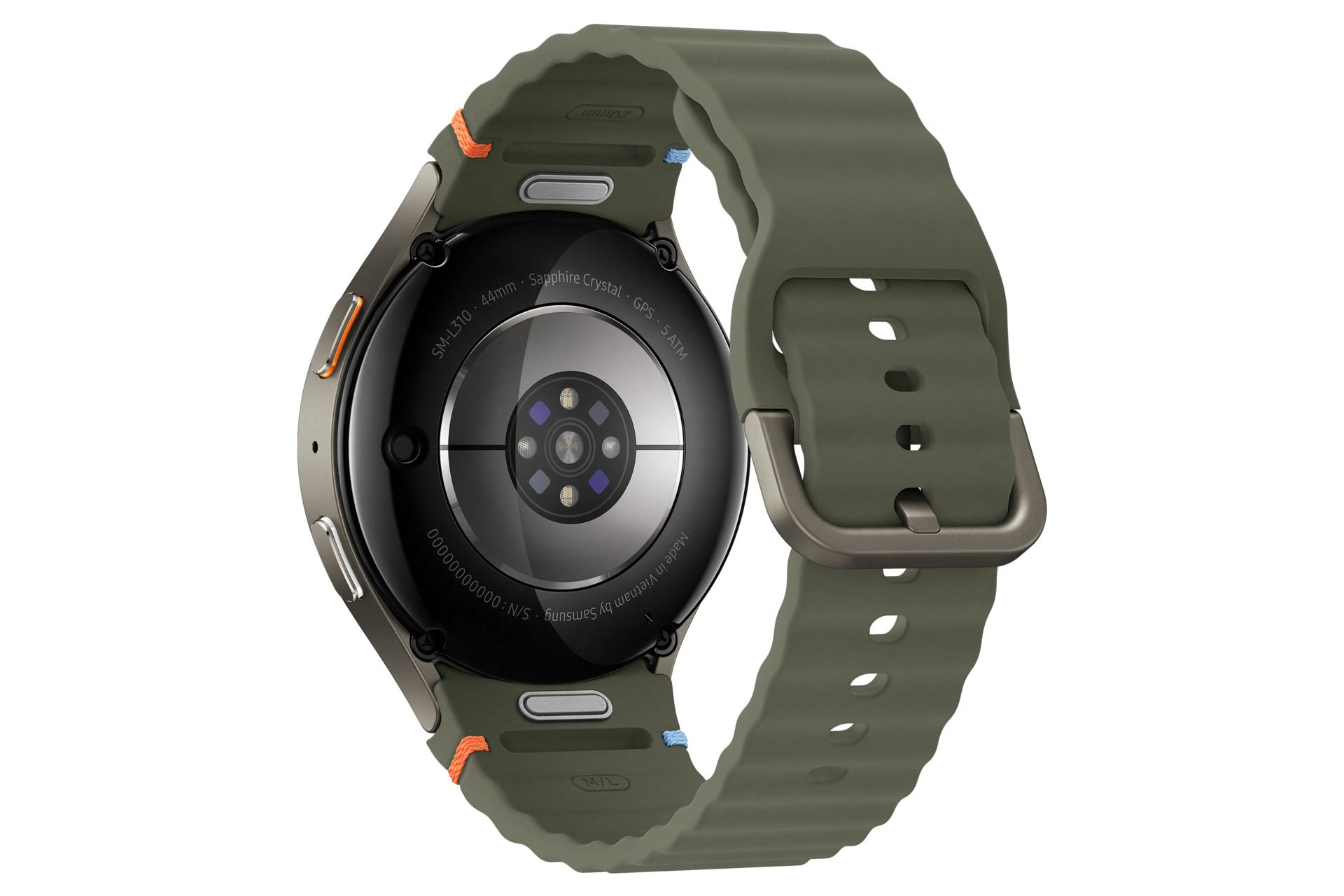 갤럭시 워치7 44 mm (블루투스) 그린 뒷면 왼쪽 30도
