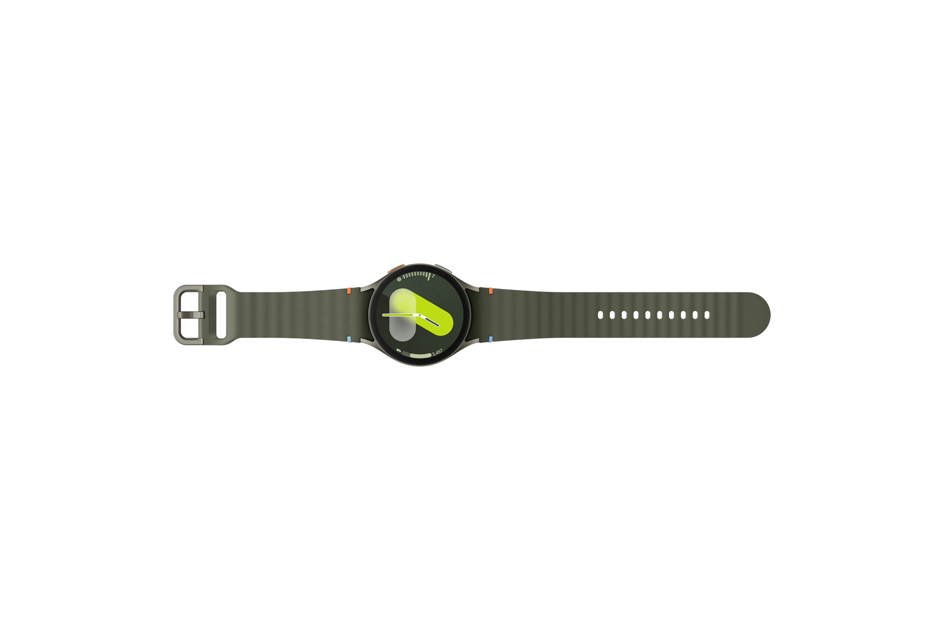 갤럭시 워치7 44 mm (블루투스) 그린 스트랩 펼친 윗면