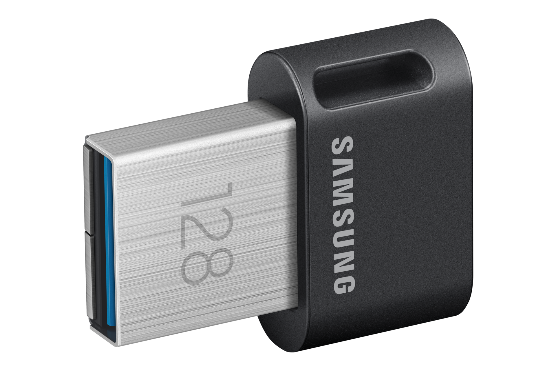 FIT Plus USB 3.2 Gen1 Flash Drive 128 GB (블랙) 오른쪽으로 40도 돌아간 정면 이미지