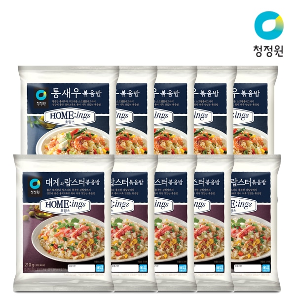 대게와 랍스터볶음밥 210g x 5팩 + 통새우볶음밥 210g x5팩 +증정 김치볶음밥2인분