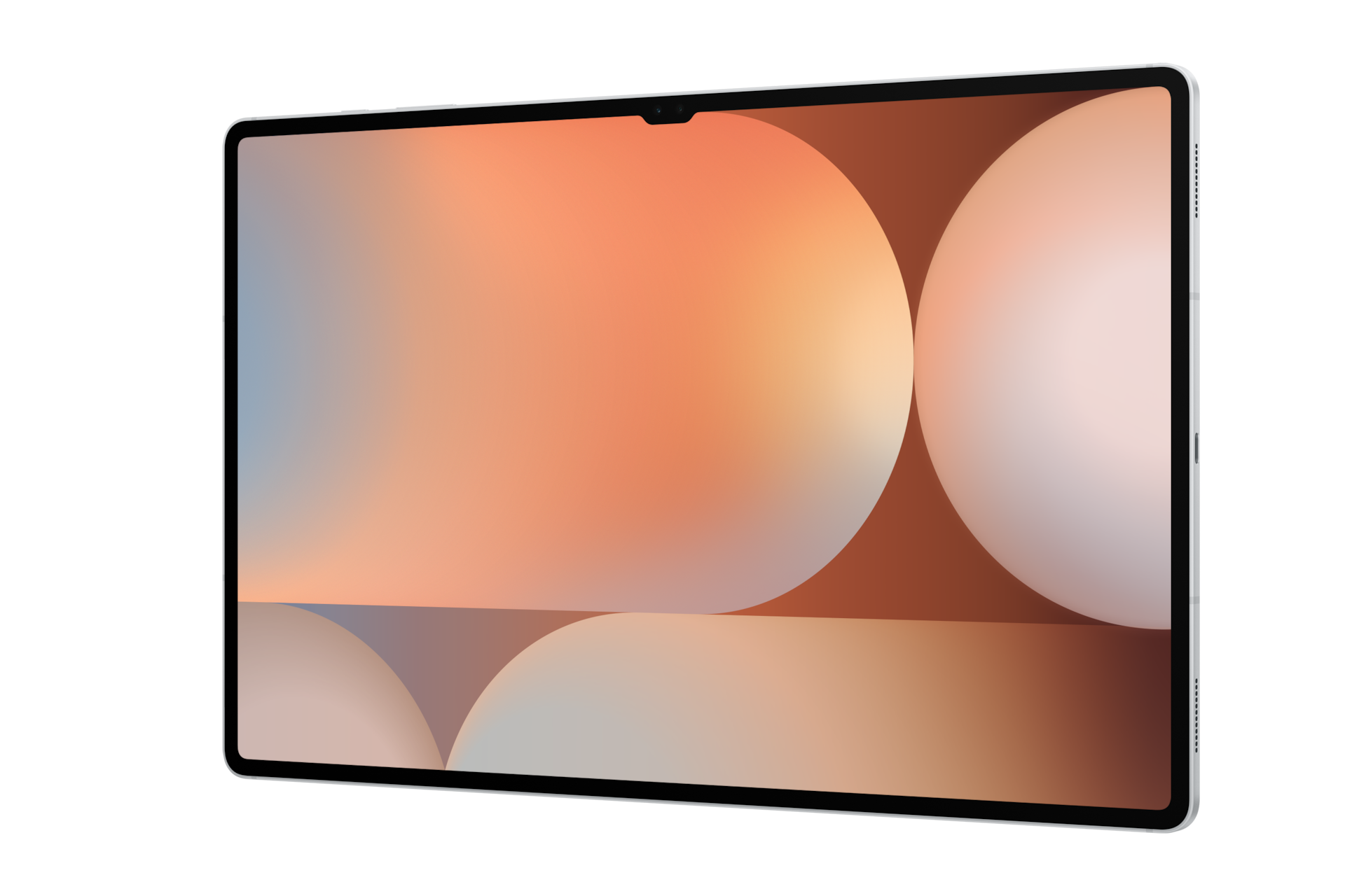 갤럭시 탭 S10 Ultra 5G  디스플레이가 보이는 앞면 우측 45도 