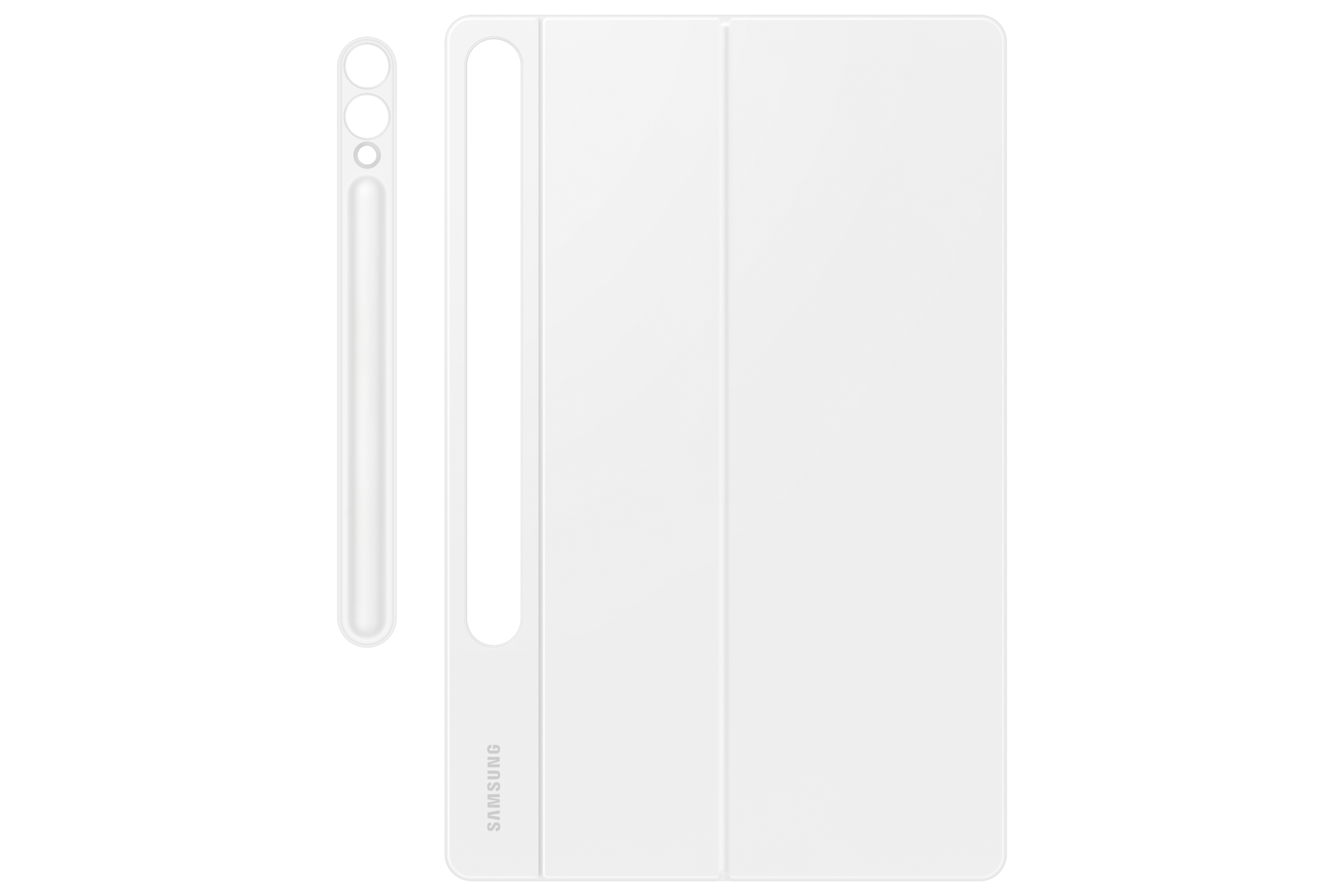 키보드 북커버 with AI 키 (갤럭시 탭 S10+, S9+, S9 FE+ 호환) 화이트 펜 홀더 부분이 분리된 제품 후면 이미지