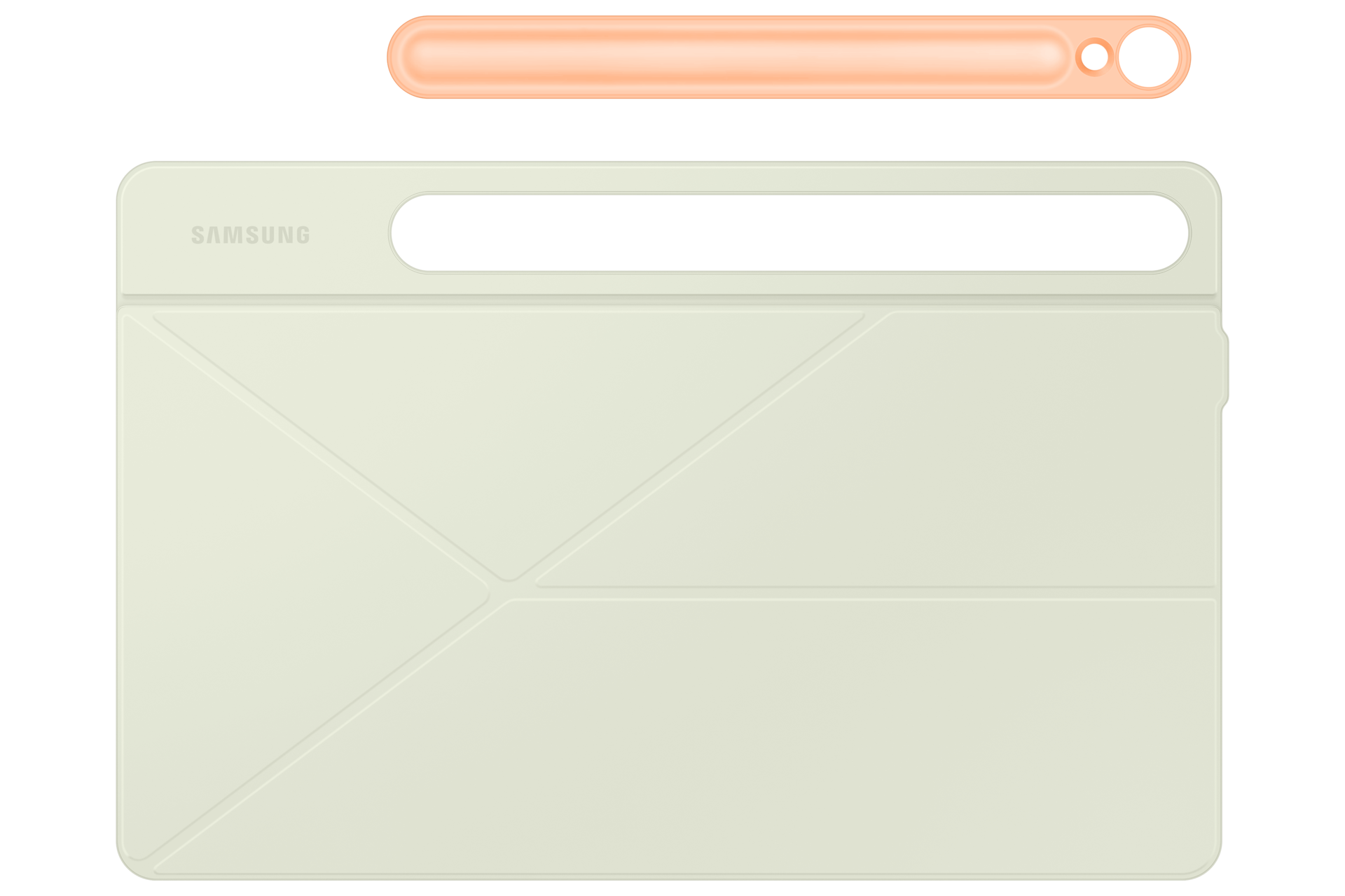 스마트 북커버 (갤럭시 탭 S9, S9 FE 호환) (오렌지) S펜 홀더가 분리된 후면 이미지