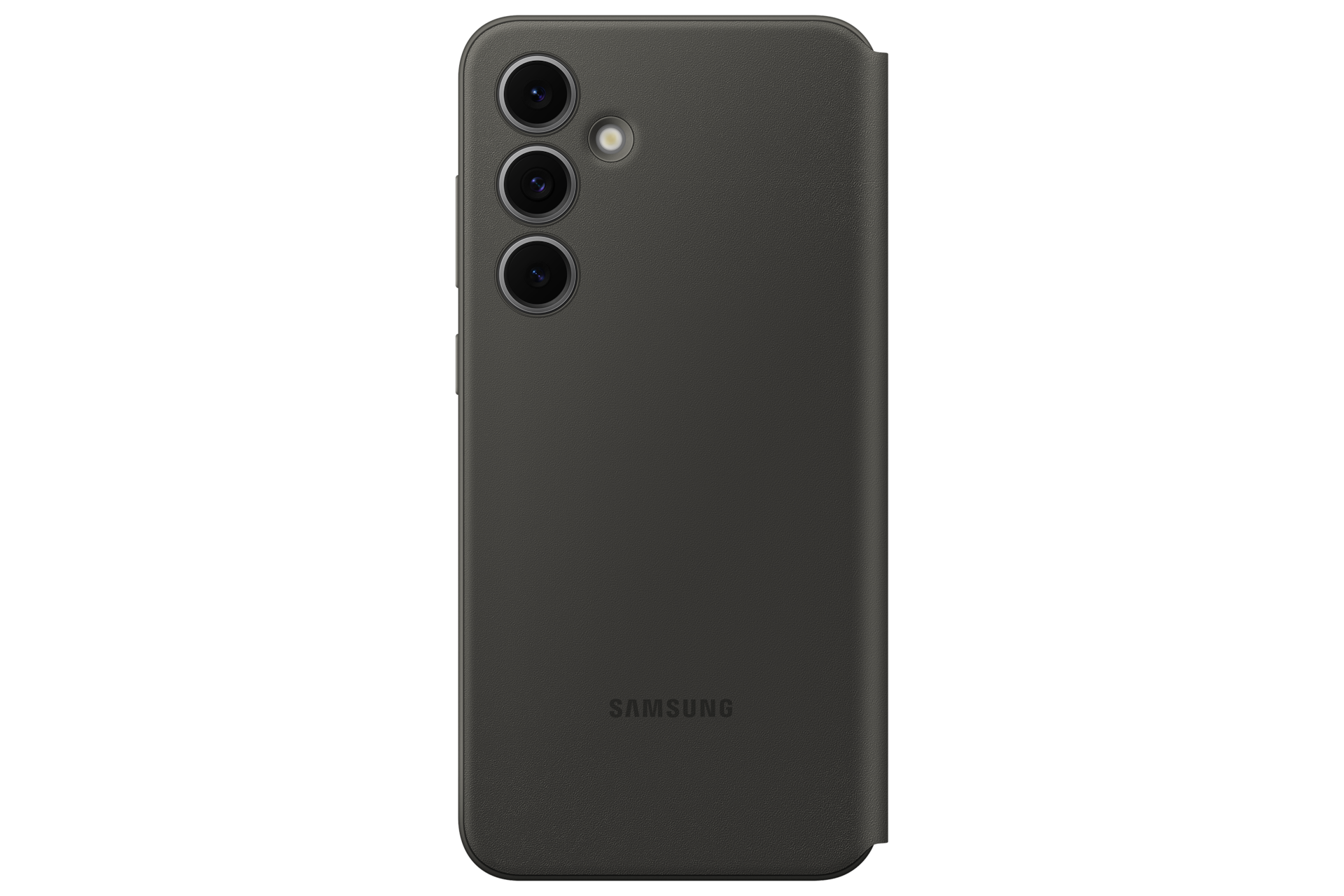 갤럭시 S24 FE 스마트 뷰 월렛 케이스 (블랙) 기기를 장착한 후면 이미지