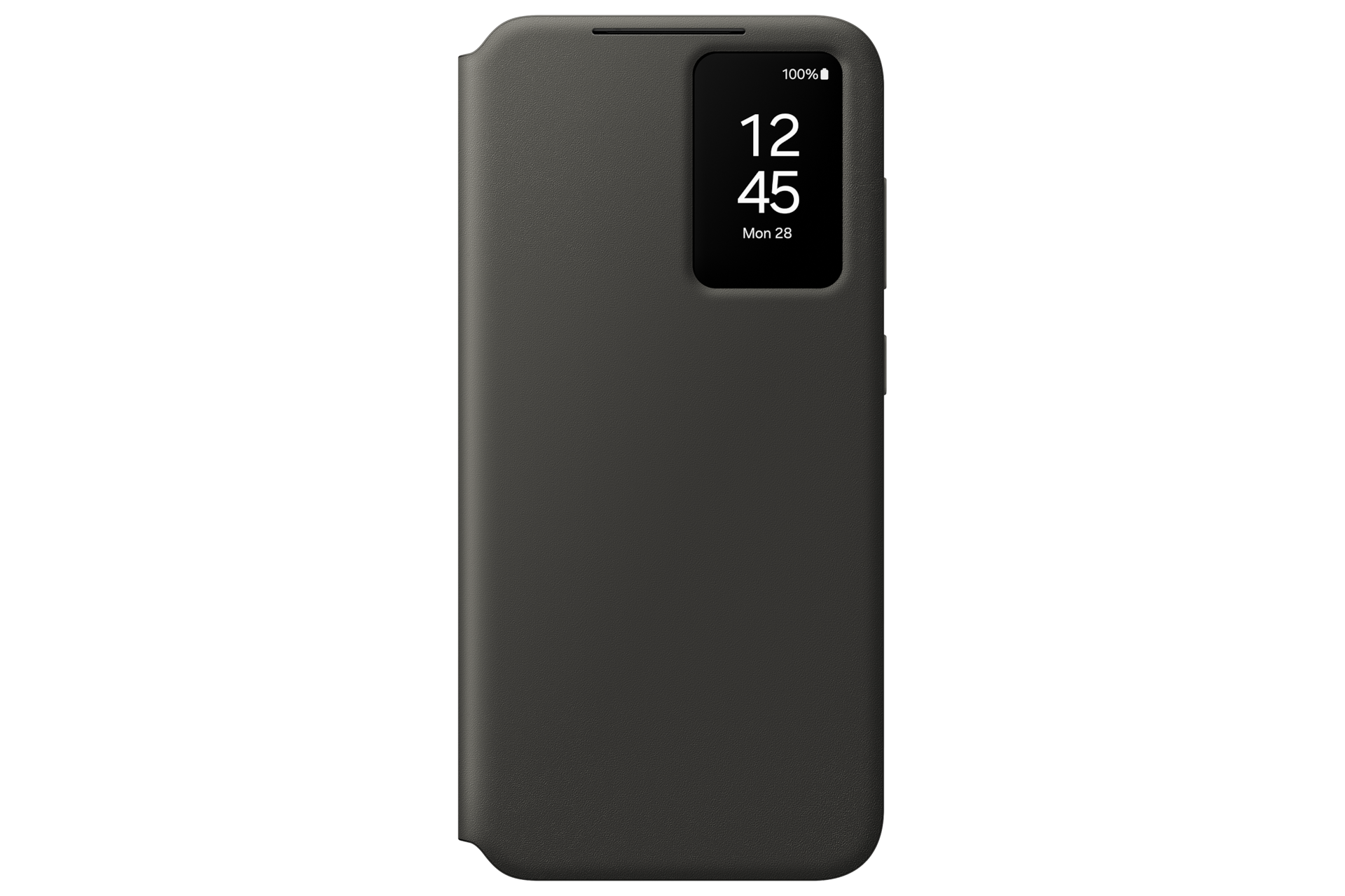 갤럭시 S24 FE 스마트 뷰 월렛 케이스 (블랙) 기기를 장착한 정면 이미지