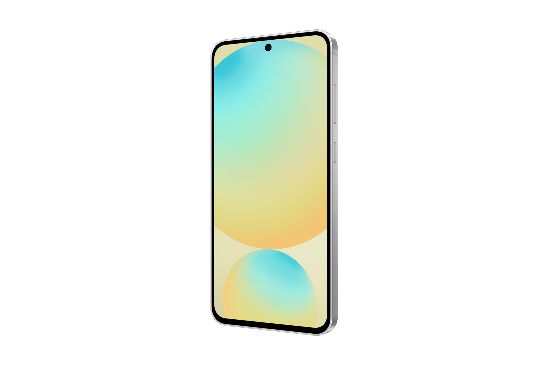 갤럭시 S24 FE 통신사폰 (SKT/KT/LG U+) 옐로우 디스플레이가 보이는 정면 우측 45도 