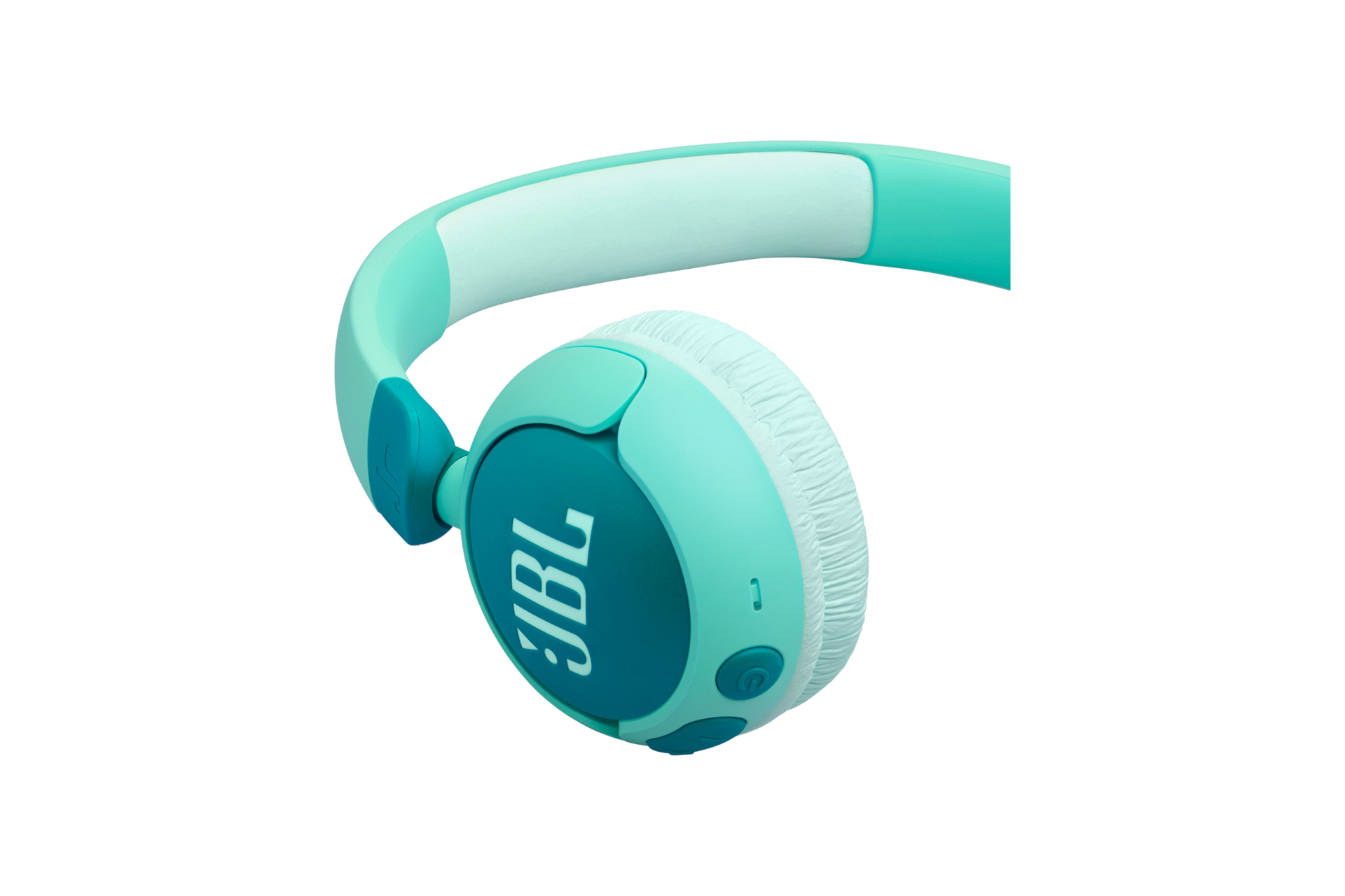 JBL JR320BT 블루투스 무선 키즈 헤드폰 그린 좌측 이어컵 확대