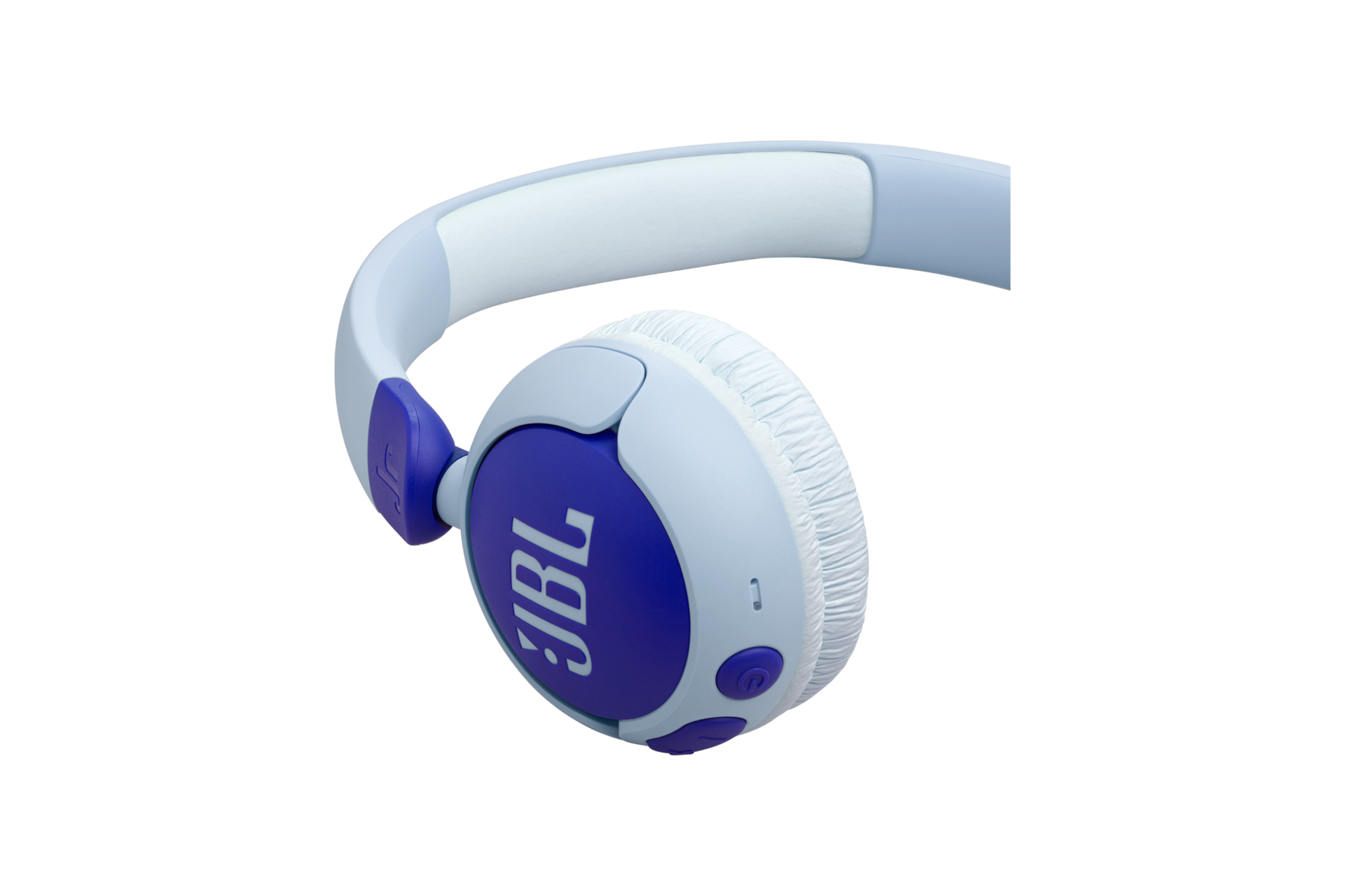 JBL JR320BT 블루투스 무선 키즈 헤드폰 블루 좌측 이어컵 확대