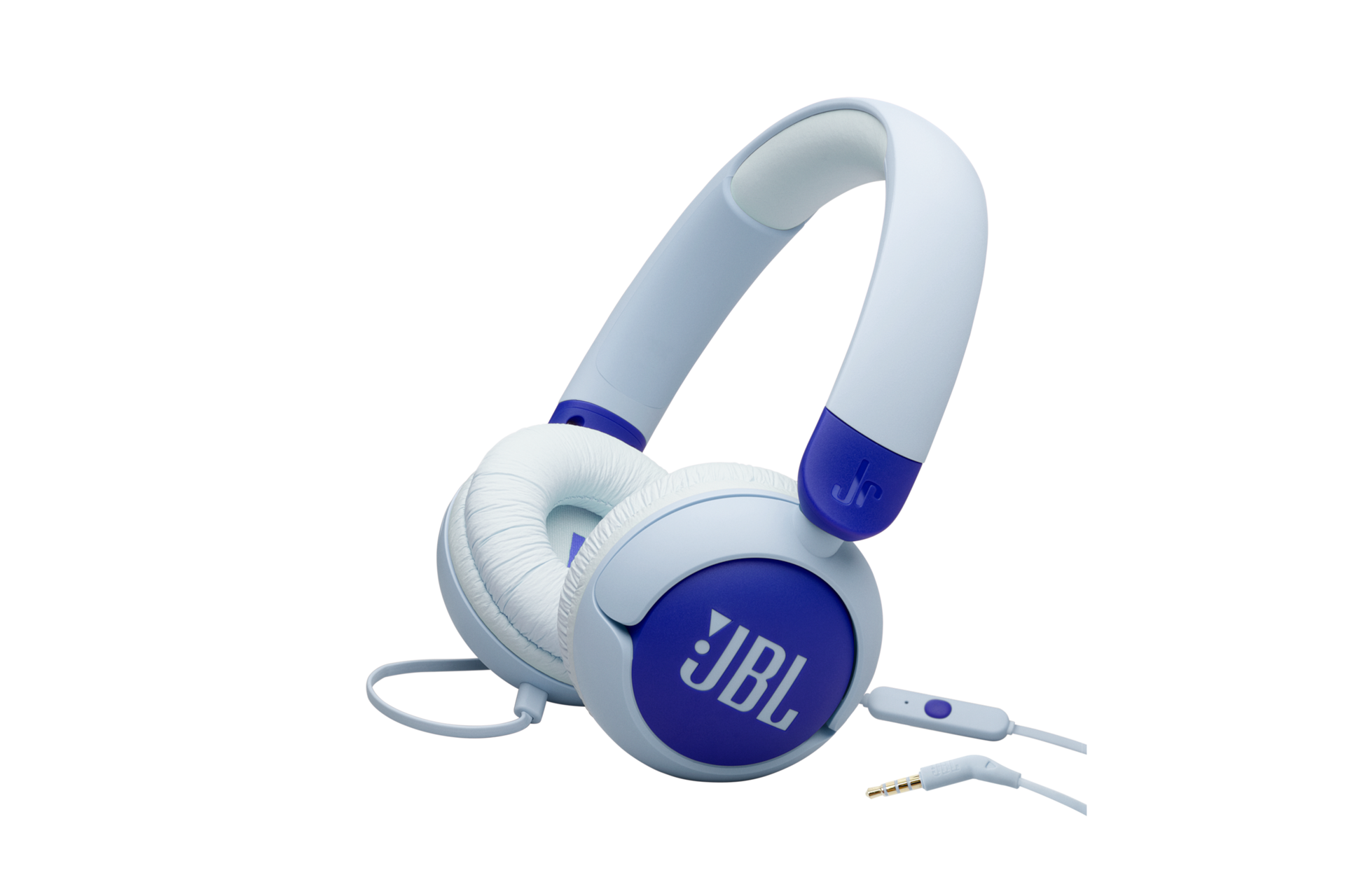 JBL JR320 유선 키즈 헤드폰 블루 우측 45도