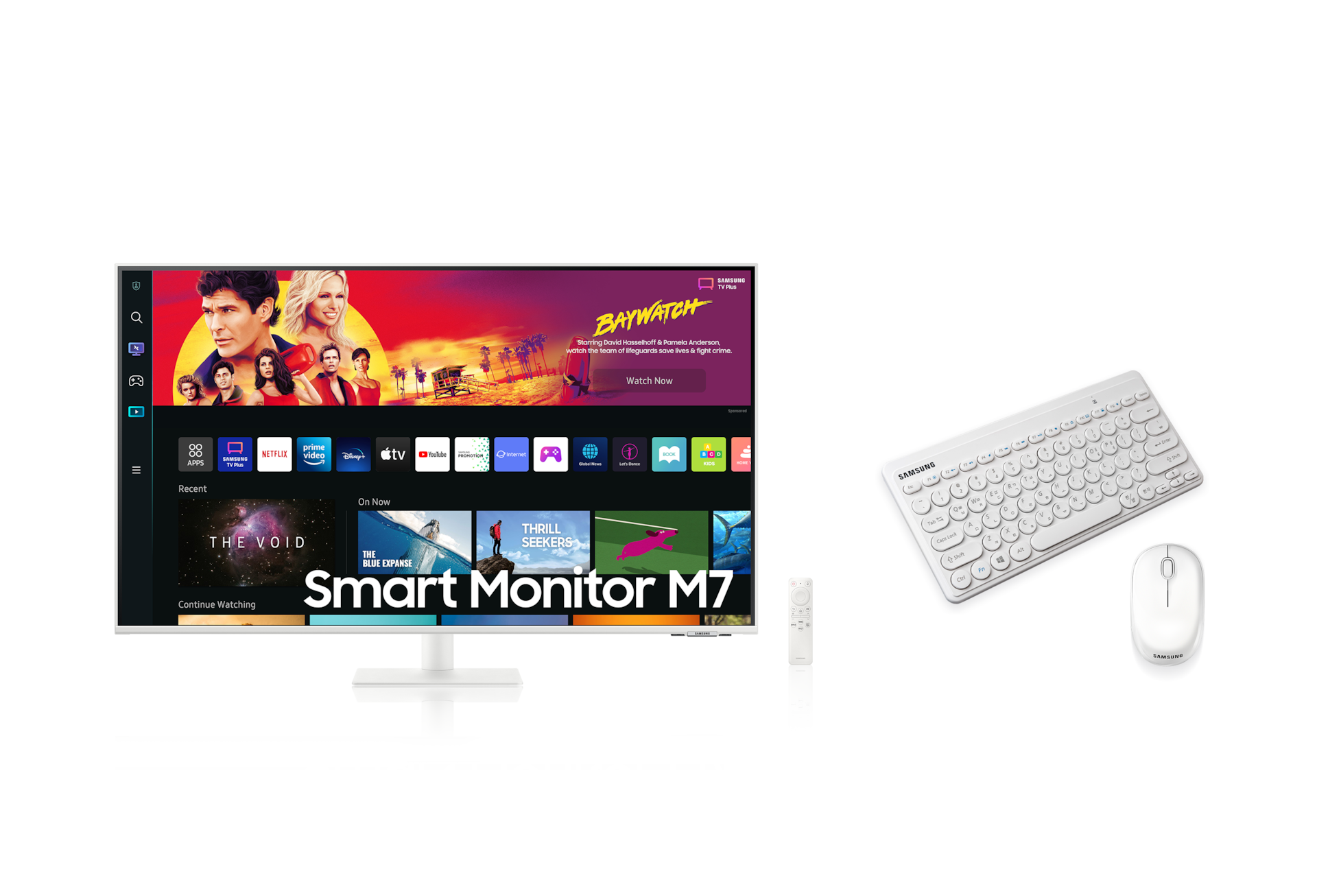 2024 스마트모니터 M7 M70D 화이트 (107.9cm) + 무선 미니 키보드/마우스 세트 첫 번째 이미지