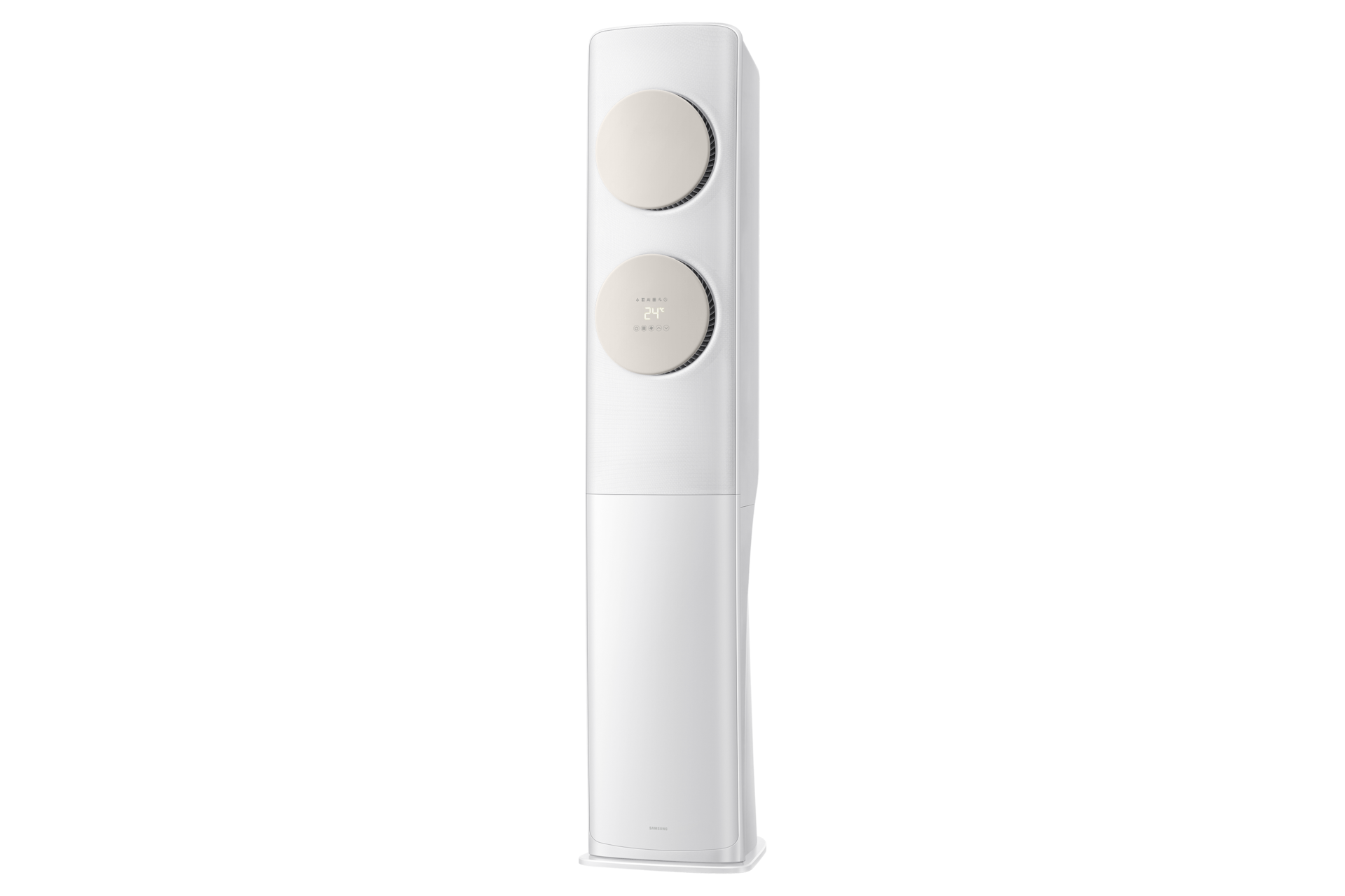 Bespoke AI 무풍 클래식 62.6㎡ (리모컨 포함)바디 화이트 / 바람문 베이지 스탠드 에어컨 ON 우측 15도컷