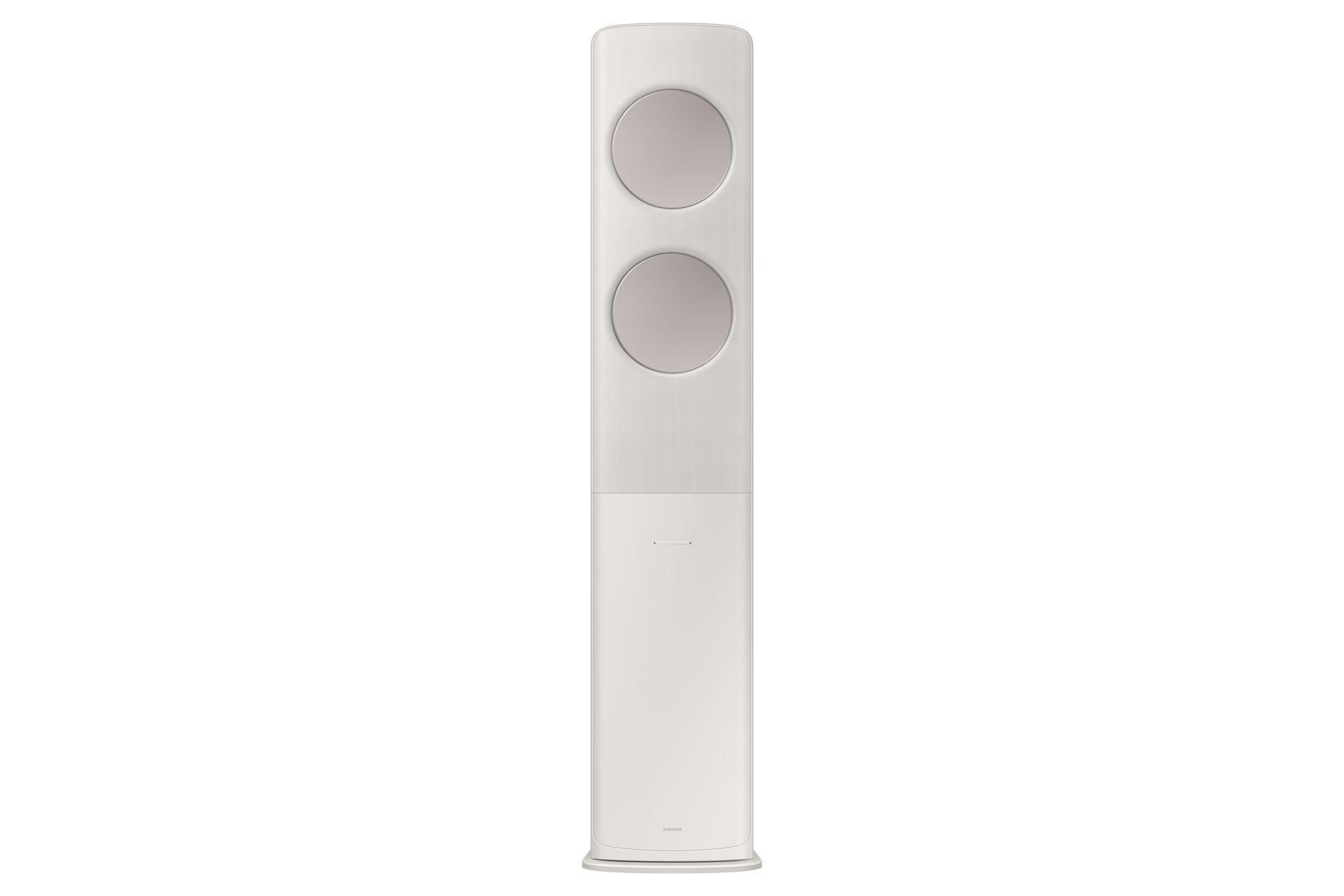 Bespoke AI 무풍 클래식 청정 62.6㎡ (선매립, 리모컨 포함) 바디 산토리니 베이지 / 패널 메탈릭 베이지 스탠드 에어컨 OFF 정면 컷