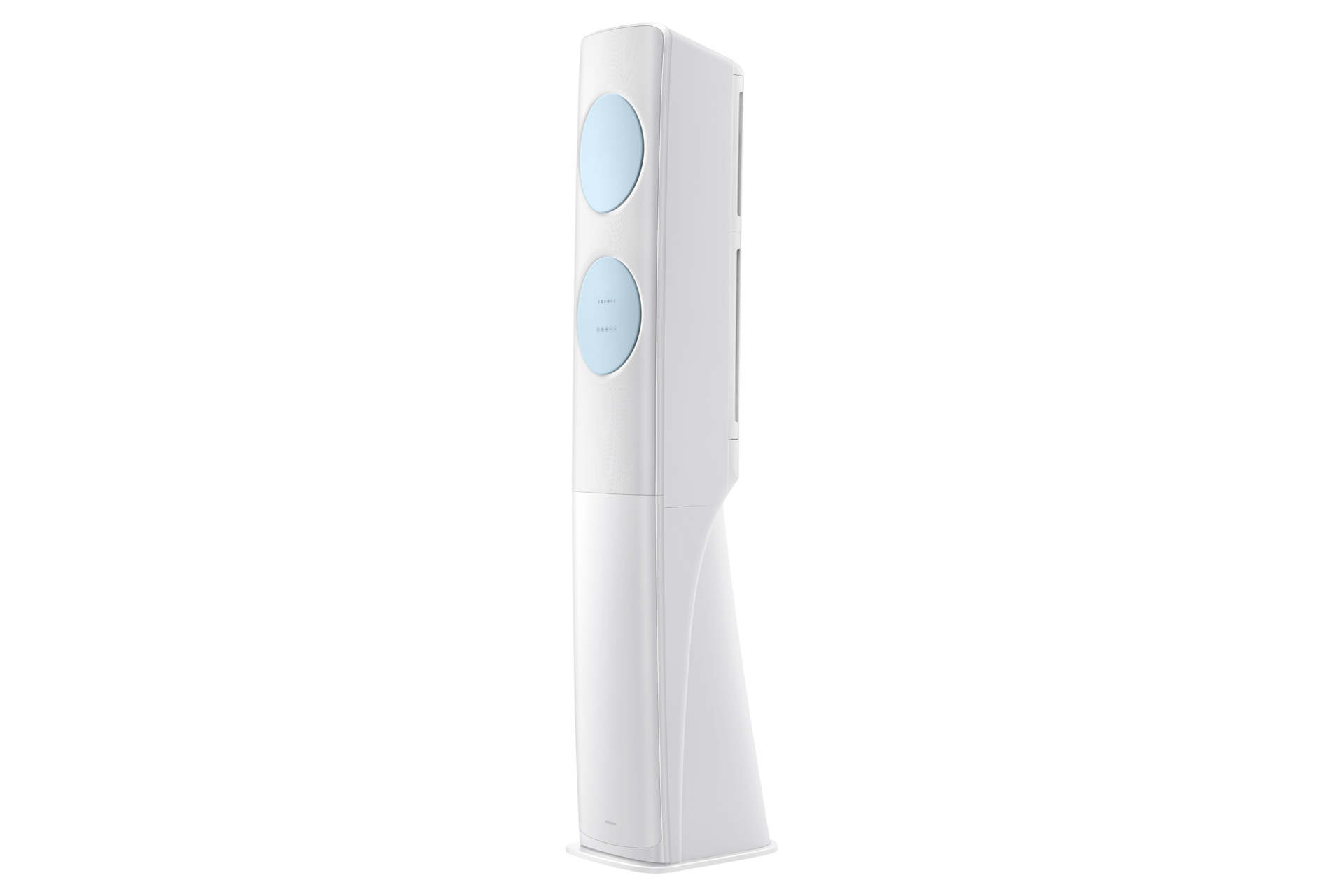 Bespoke AI 무풍 클래식 62.6㎡ (리모컨 포함) 바디 화이트 / 바람문 블루 스탠드 에어컨 OFF 우측 45도 컷