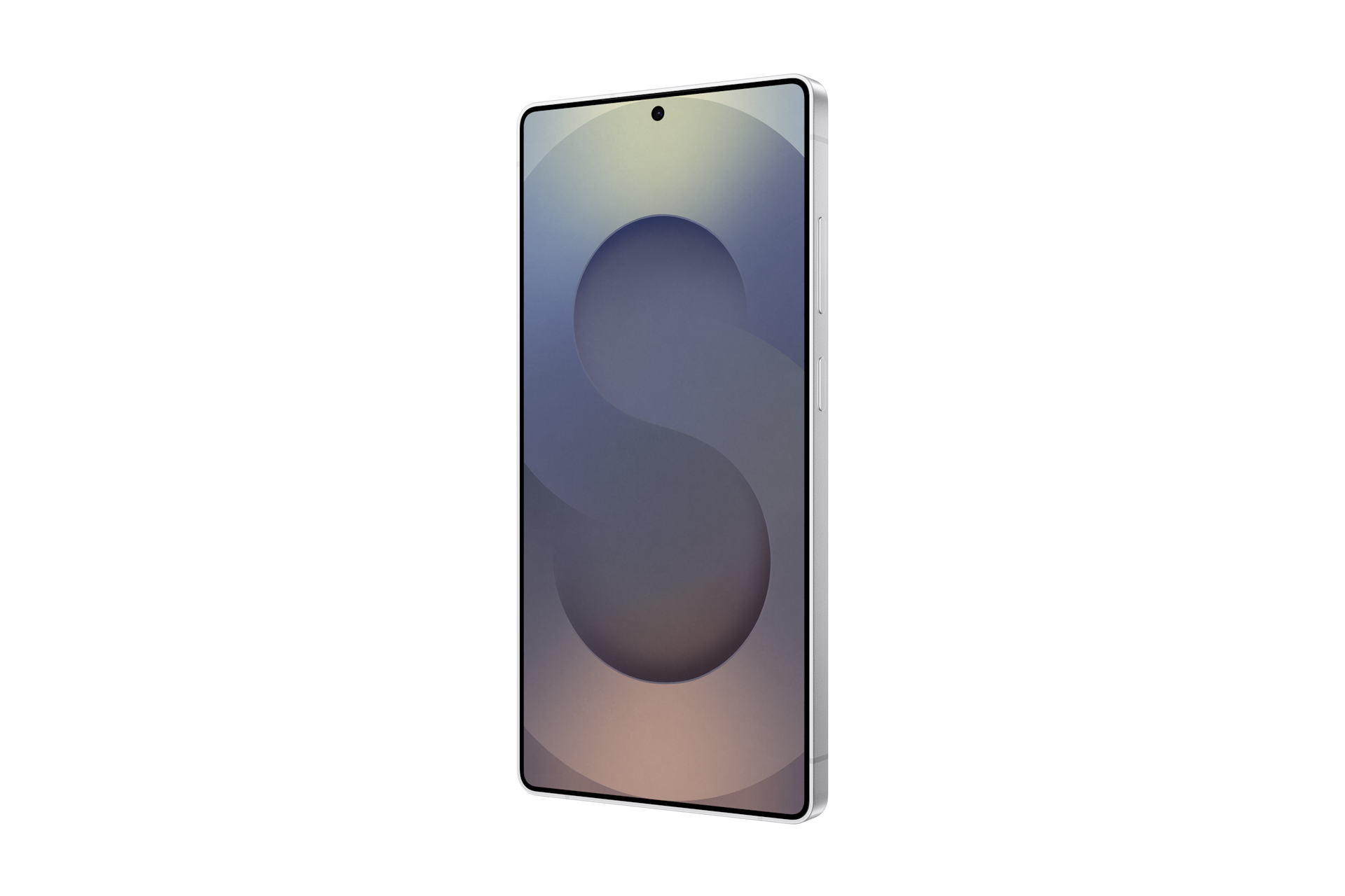 갤럭시 S25 울트라 자급제 티타늄 실버블루 디스플레이가 보이는 정면 우측 45도 